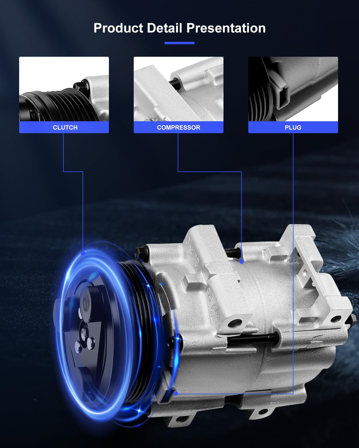 Eccpp Ac Compressor With Clutch 1992-2002 Fit For Ford Escort For M-Ercury Tracer
