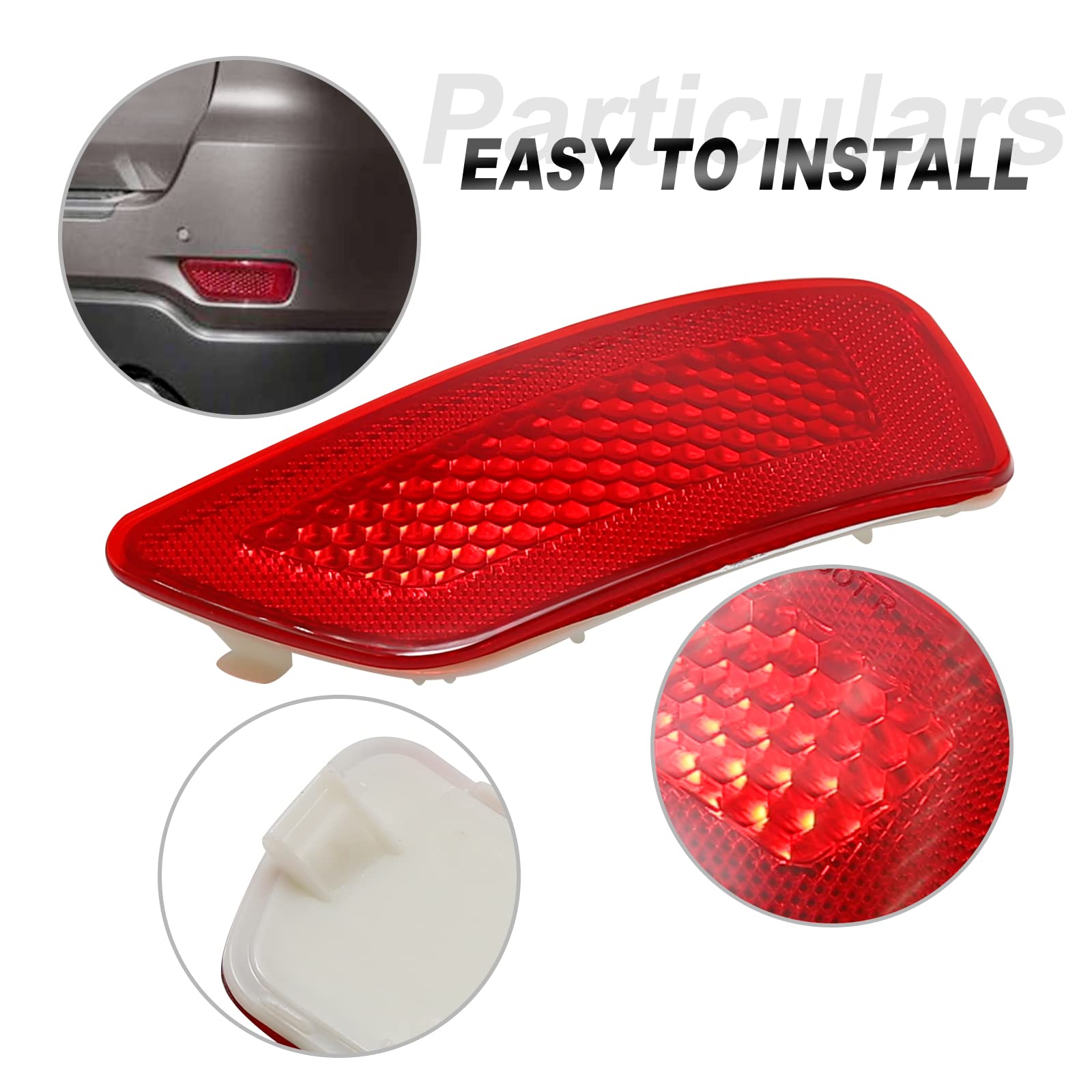 Vkinman 57010720Ac Rear Bumper Trim Reflector Lights Replacement For Jeep Grand Cherokee Dodge Journey 2011-2021 Rear Driver Rig