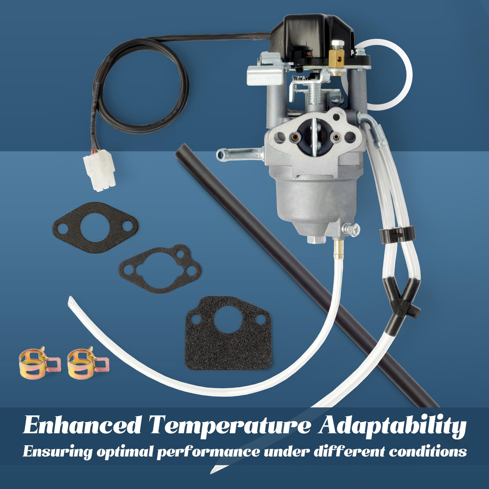Esttlamer Inverter Generator Carburetor P16D-1 with Fuel Lines & Gaskets for Champion, Predator, Firman, ETQ, Ryobi 2000-2300 Watt