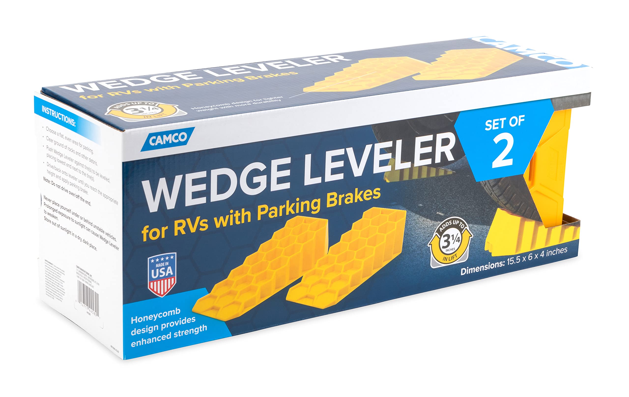 Camco Wedge Rv Leveler, Set Of 2  Helps Your Rv Appliances And Tanks Operate More Efficiently  Compatible With Rvs With Parking