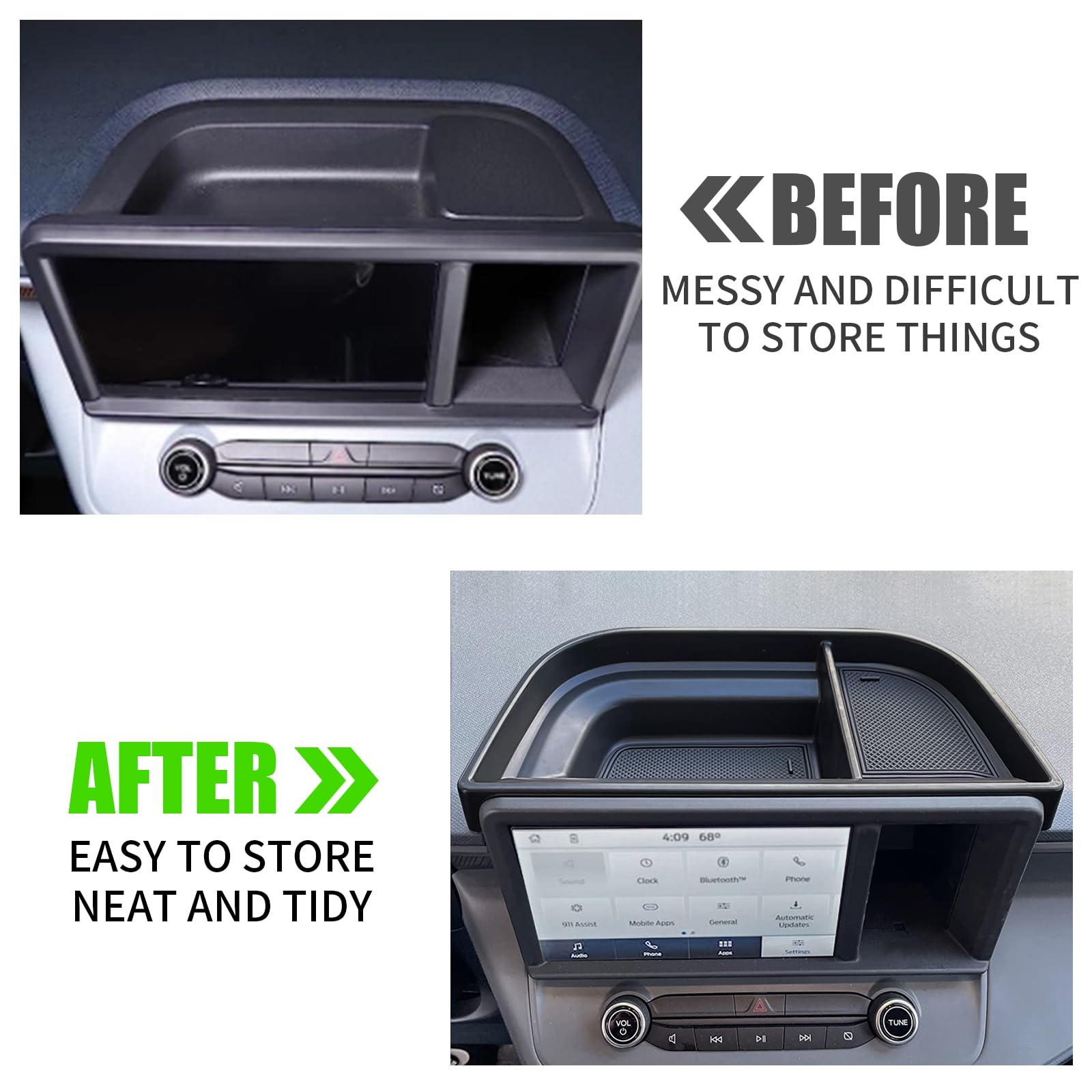 Yibeico Center Console Dash Tray Dashboard Storage Box Organizer Fit For Ford Maverick 2022 2023 2024 Hybrid Xl Xlt Lariat Acces