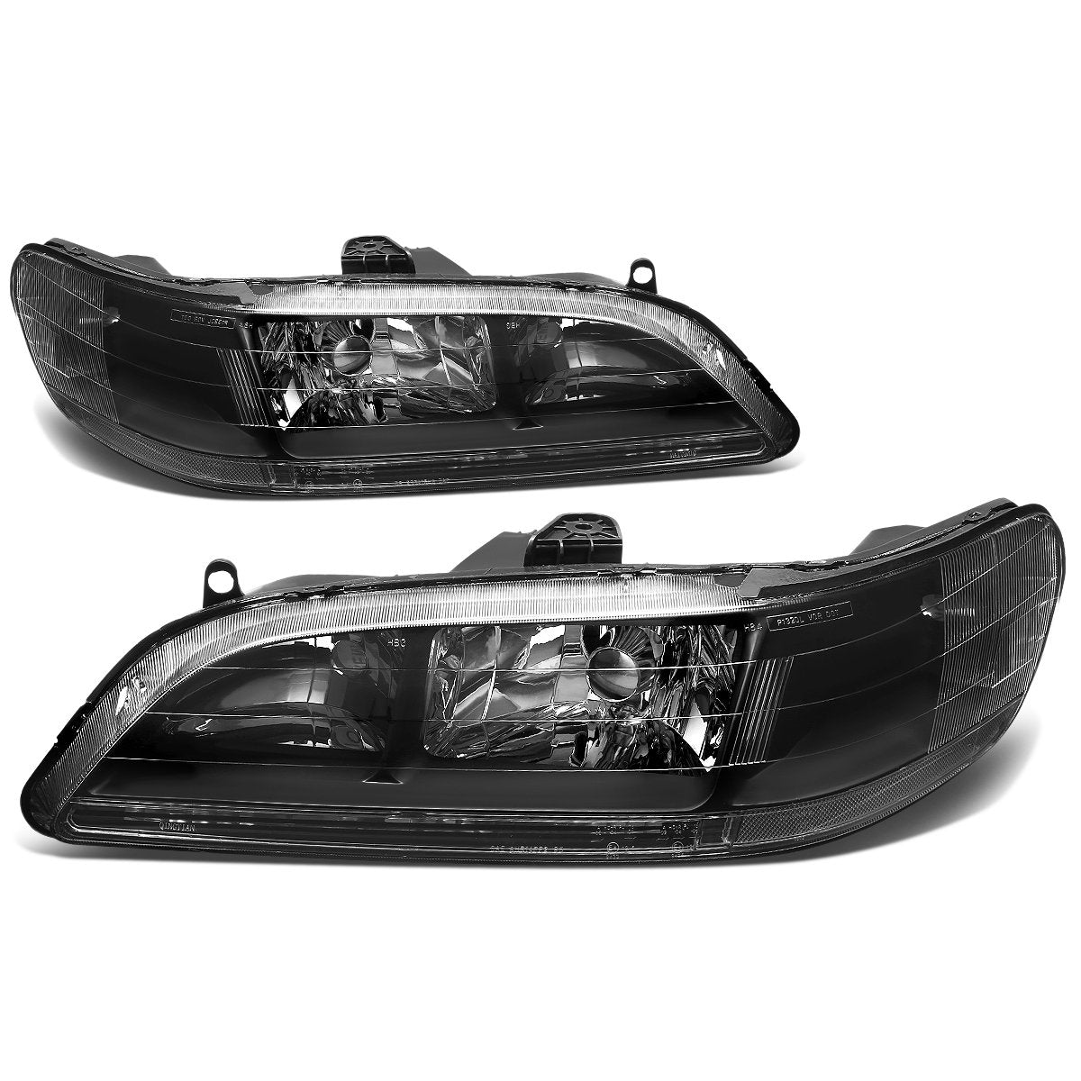 Dna Motoring Pair Of Headlights Compatible With 98-02 Honda Accord,Black/Clear,Hl-Oh-Ha98-Bk-Cl1