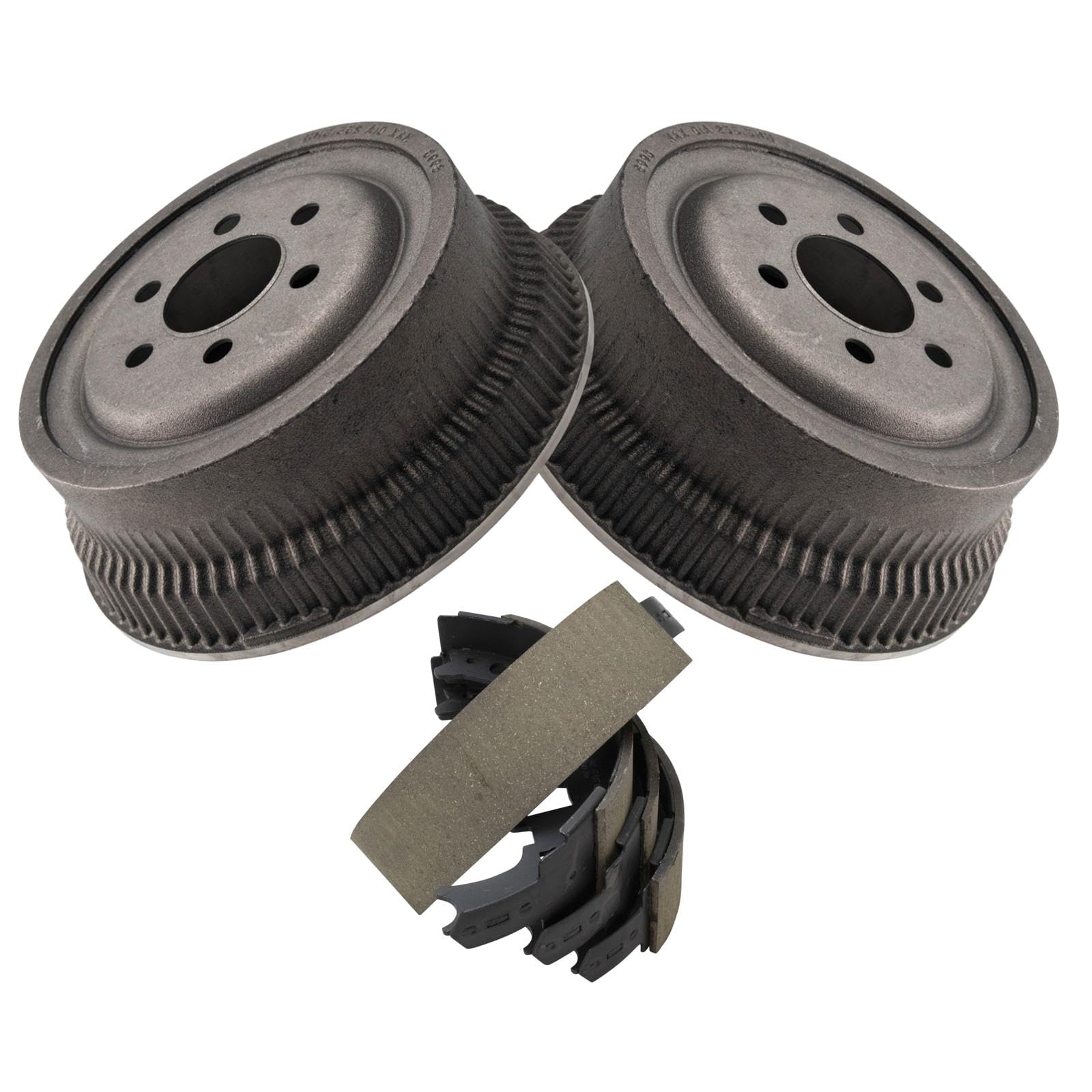 TRQ Rear Brake Shoe Pad & 10 Inch Brake Drum Pair Set Kit LH & RH Compatible with Dakota