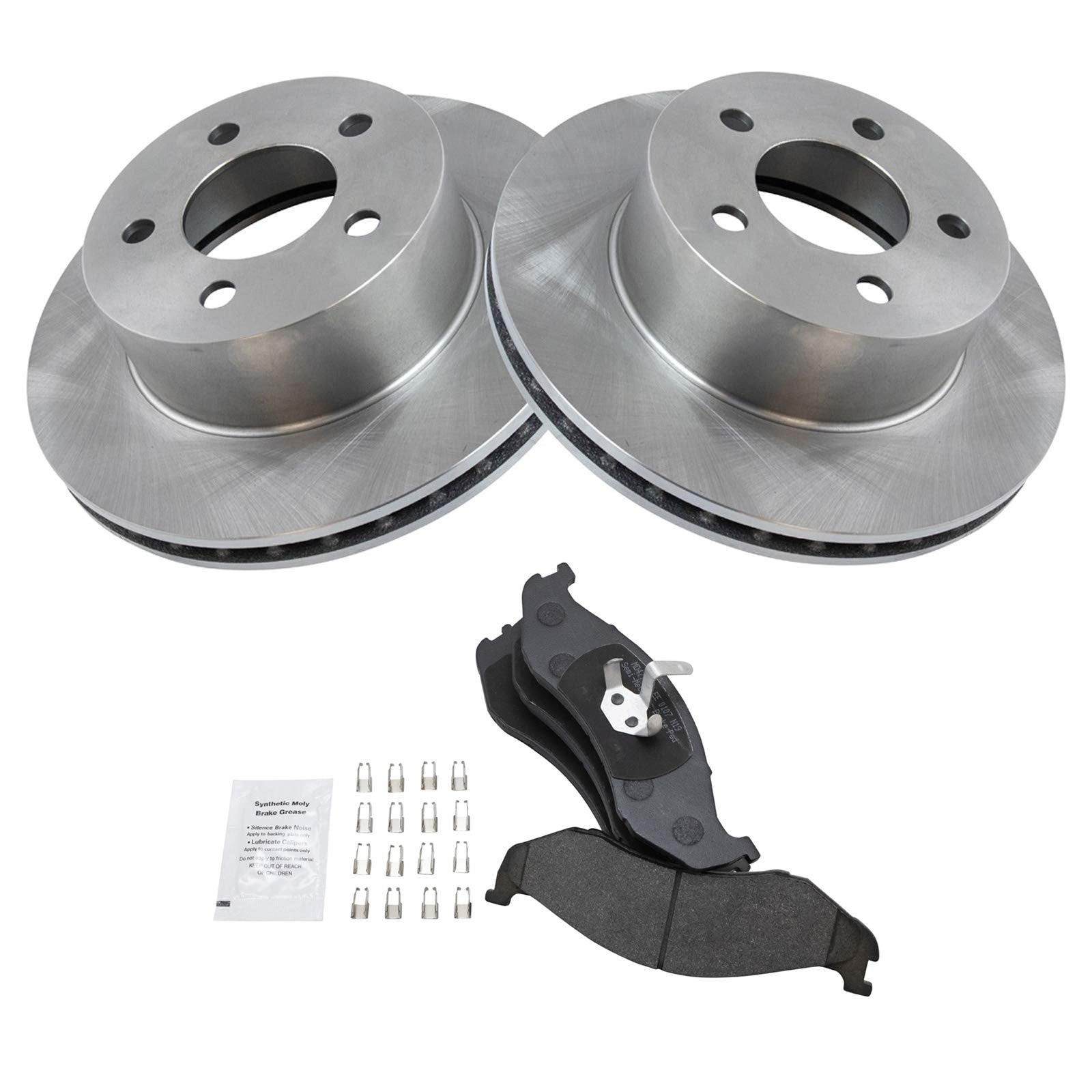 Trq Front Brake Pad & Rotor Kit Brake Pads Brake Rotor Semi-Metallic Compatible With 1990-1998 Jeep Cherokee 1990-1992 Comanche