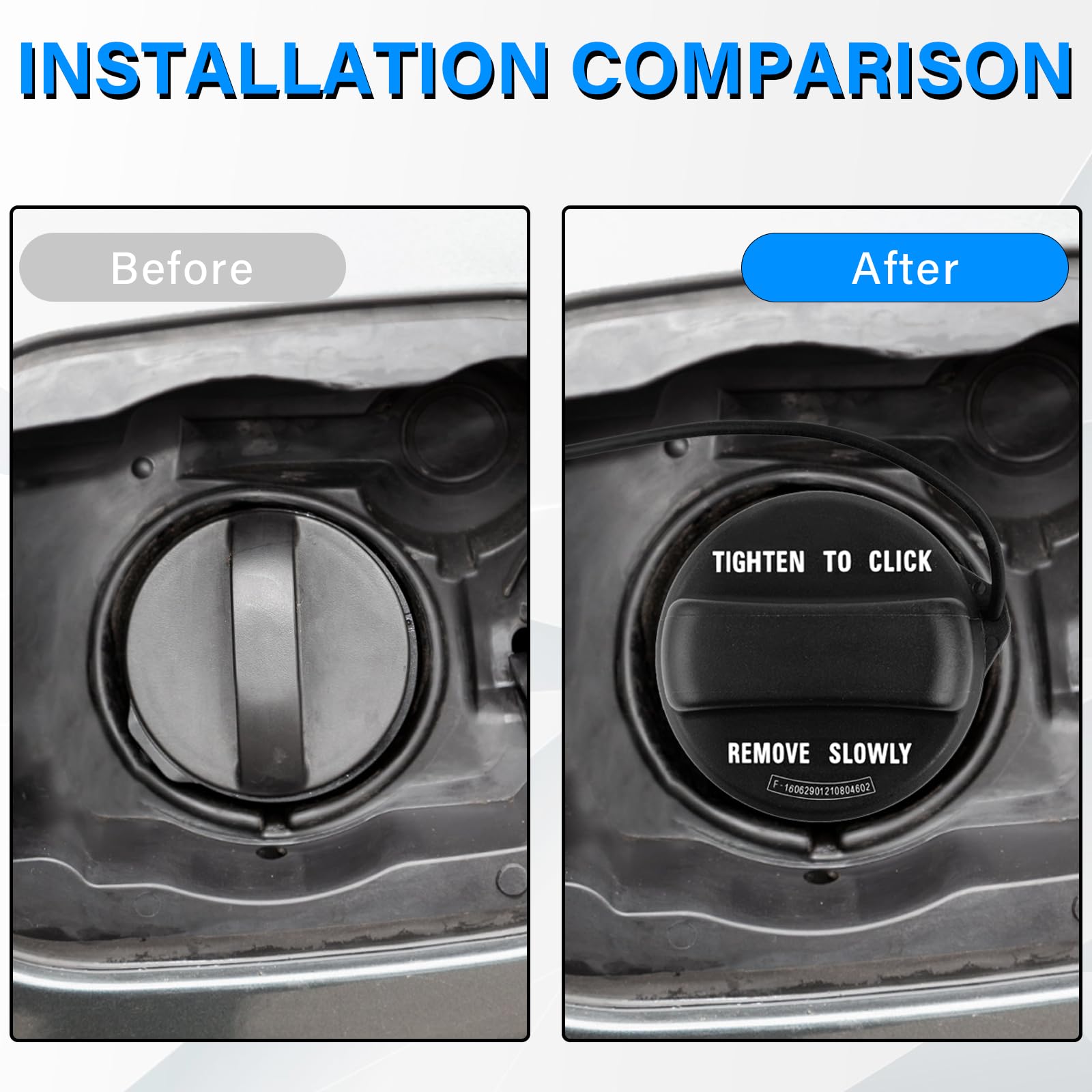 NIULPFZTK Gas Cap for Honda Accord, Civic, Pilot, Odyssey, CR-V - Stainless Steel, Black, Model 17670T3WA01