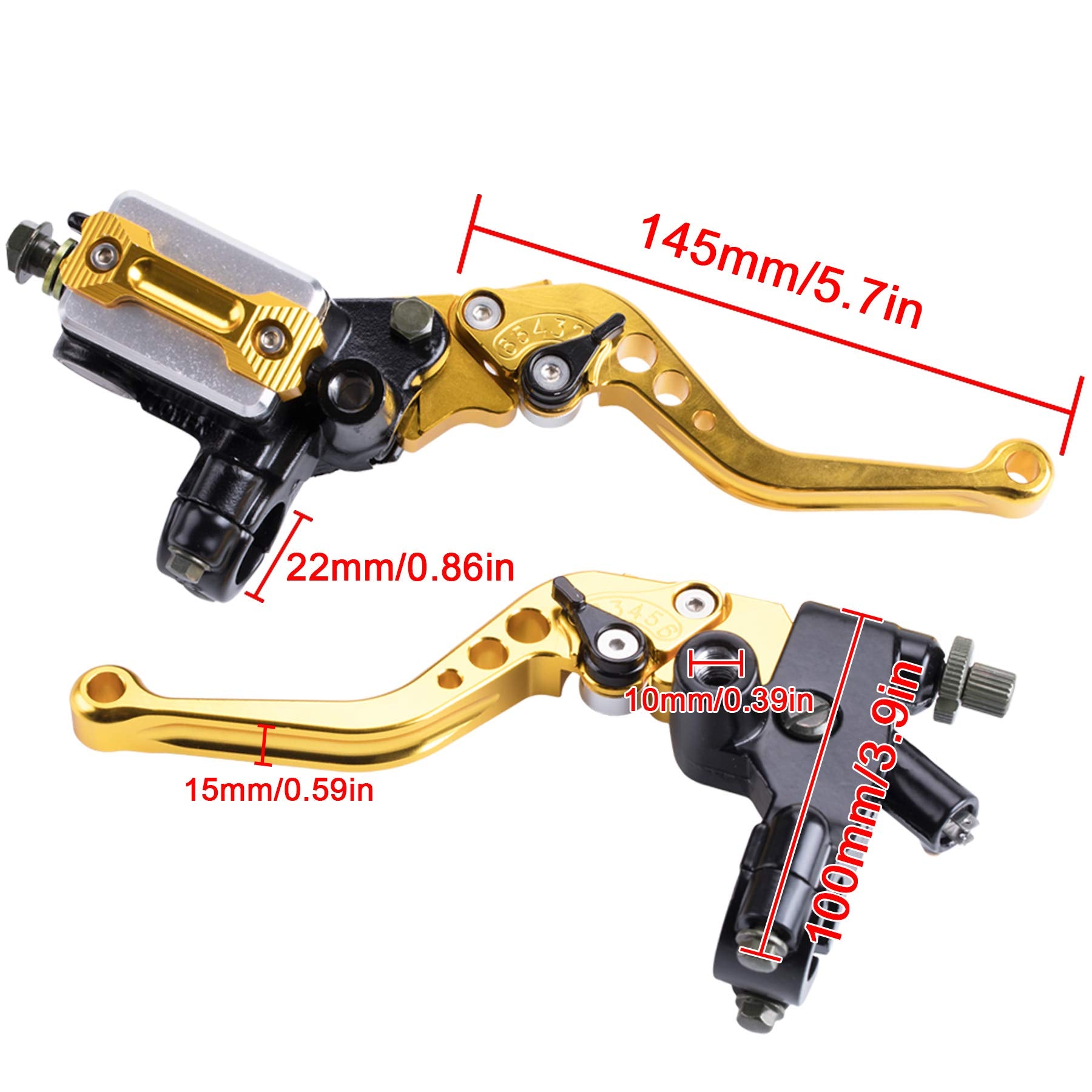 Mrelc Universal Motorcycle 7/8'' 22Mm Handlebar Brake Master Cylinder Clutch Lever Cnc Left & Right Set Compatible With Harley H