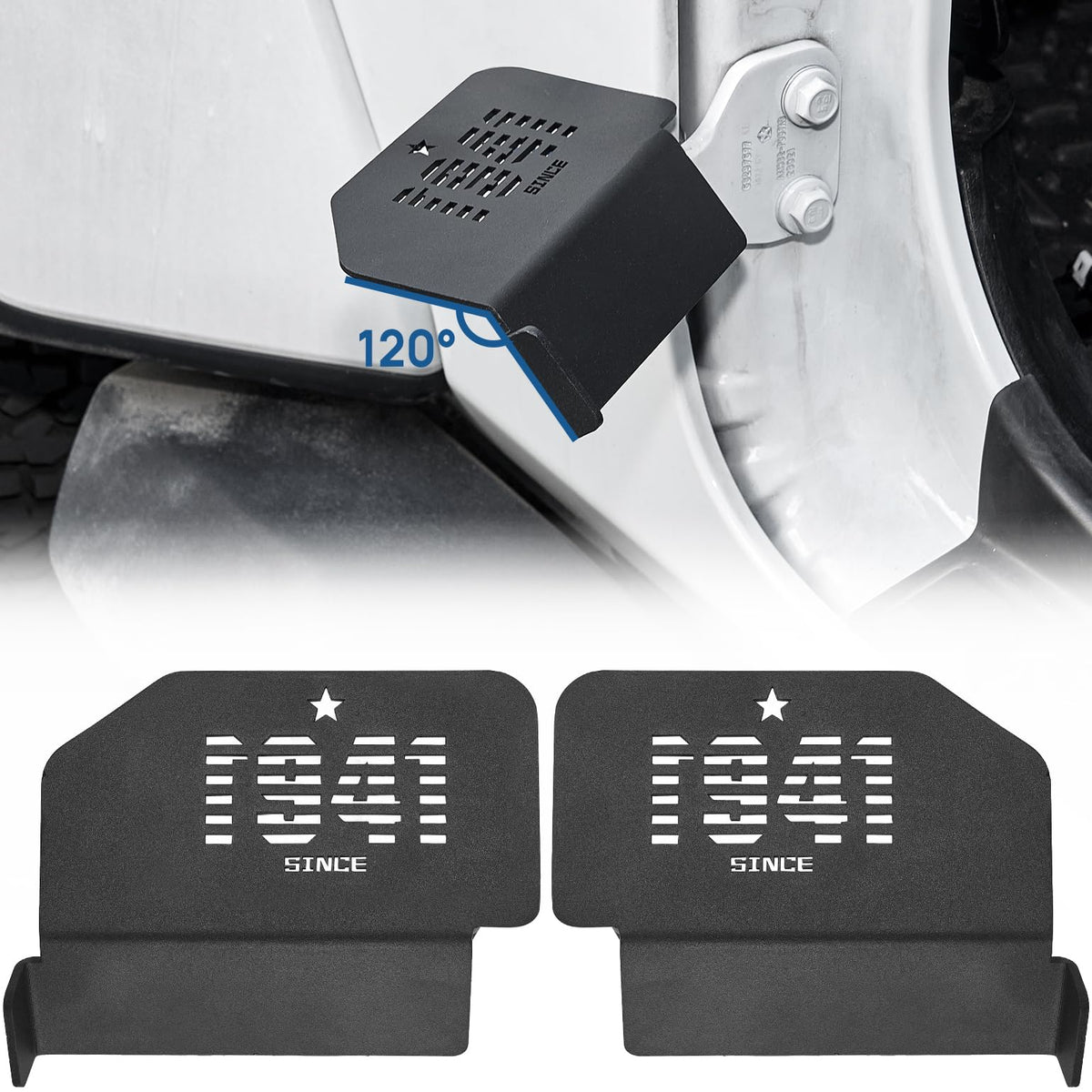 JOYTUTUS Upgraded 120 Wrangler Foot Pegs Compatible with Wrangler JK JL Gladiator JT 2007 to 2024,Exterior Door Hinge Foot Rest 