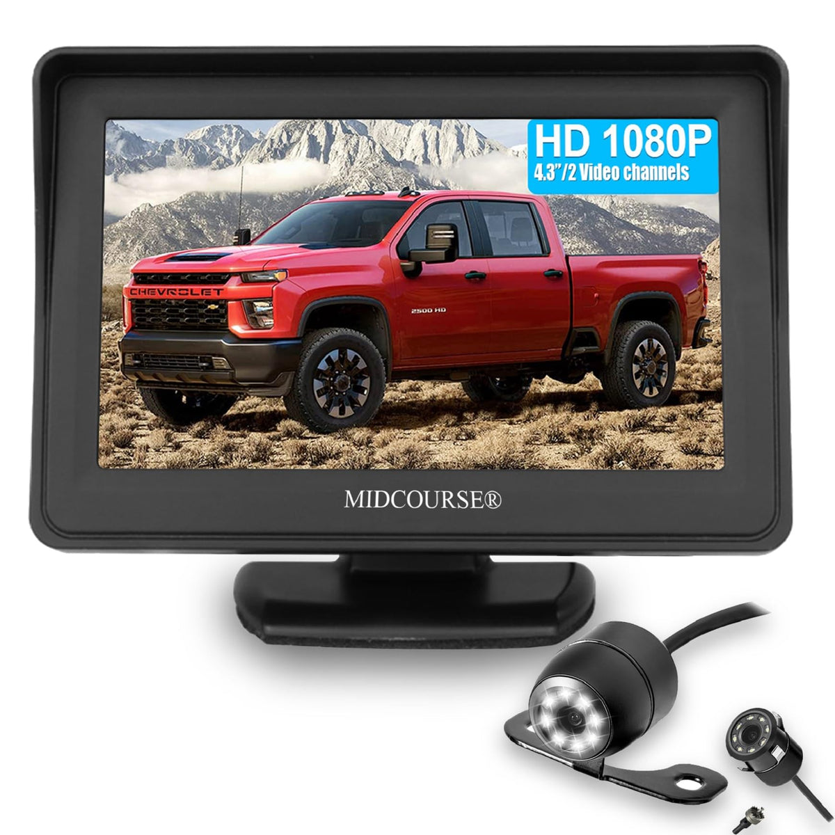 Backup Camera And Monitor Kit For Car/Mpv/Pickup/Truck/Suv,Universal Wired Waterproof Rear-View 2-Installation Car Rear Backup C