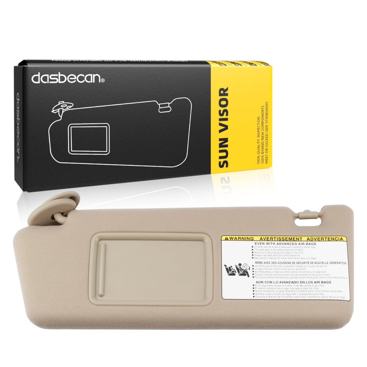 Dasbecan Left Driver Side Sun Visor Compatible With Toyota Tacoma 2005 2006 2007 2008 2009 2010 2011 2012 2013 2014 2015 Visor A