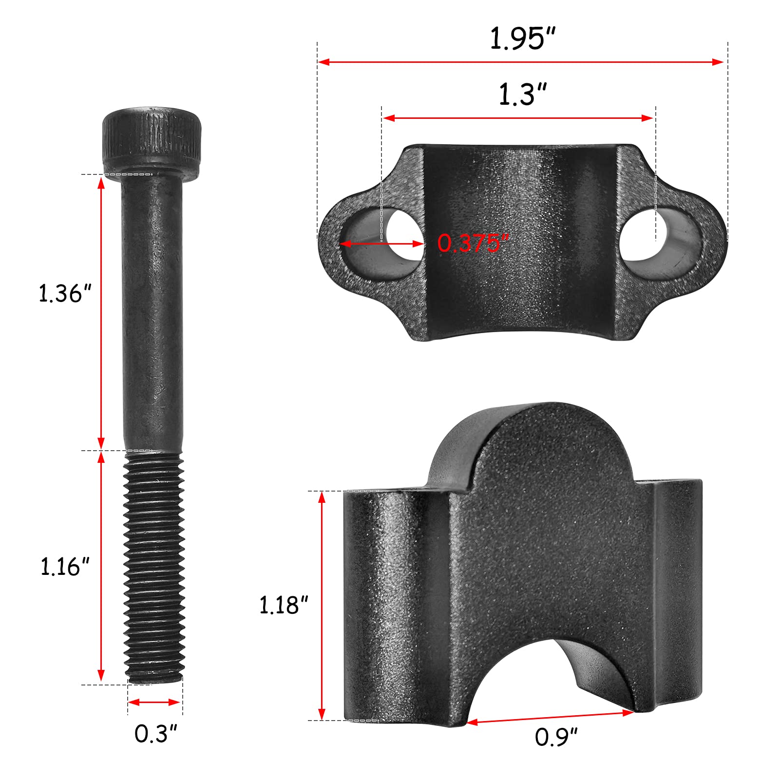 Matte Black 7/8' Handlebar Risers 30Mm Height Mount Clamp Kit Compatible With Kawasaki Fit Honda Fit Suzuki Fit Yamaha Fit Atv Dirt Bike Motorcycle