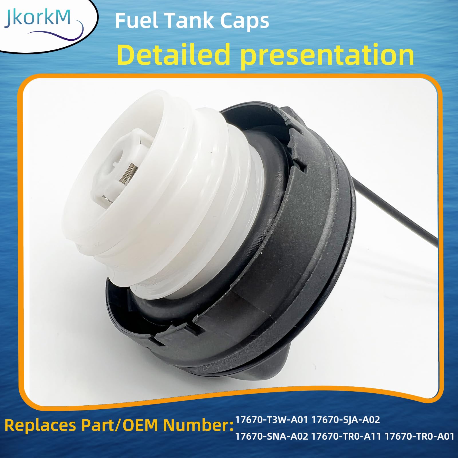 Jkorkm 17670-T3W-A01 Gas Cap, Fuel Cap Compatible For Honda 2008-2017 Accord 2006-2015 Civic 2010-2015 Crosstour 2007-2016 Cr-V