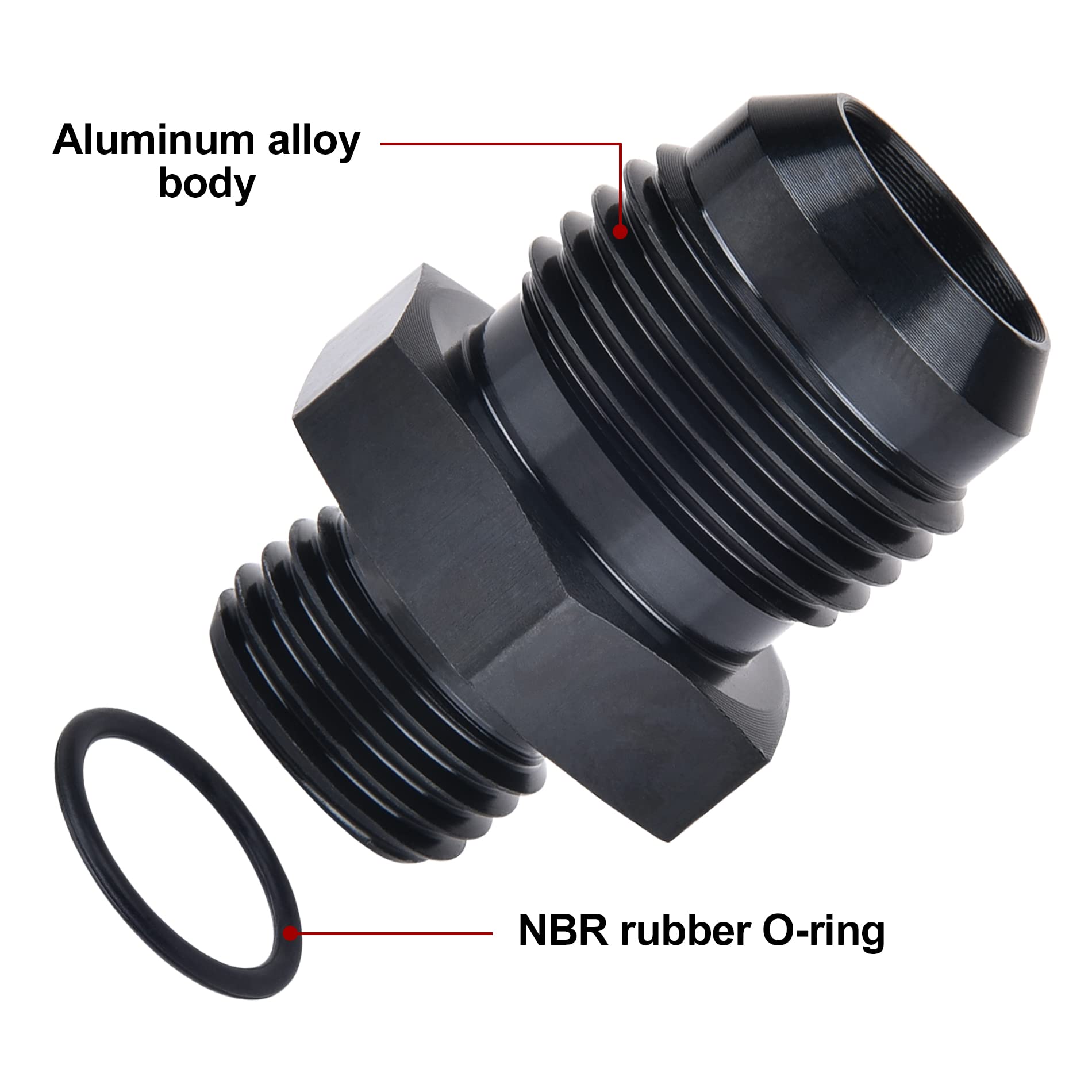 Evil Energy 8An Flare To An6 Orb Male O-Ring Fitting Adapter 2Pcs