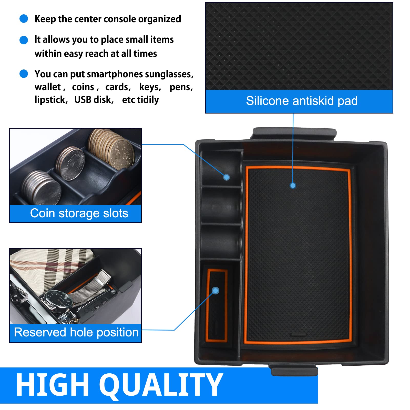 SHAOHAO for 2023 2024 Ford Maverick Center Console Organizer, Fit for 2022 2023 2024 Ford Maverick XL/XLT/Lariat Pickup Truck Ma