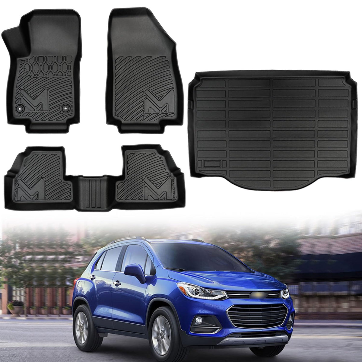 Tpe Automotive Floor Mats & Cargo Liner Custom For 2014-2023 Chevy Trax & 13-23 Buick Encore (Not Fit Gx), All Weather Cover Pro