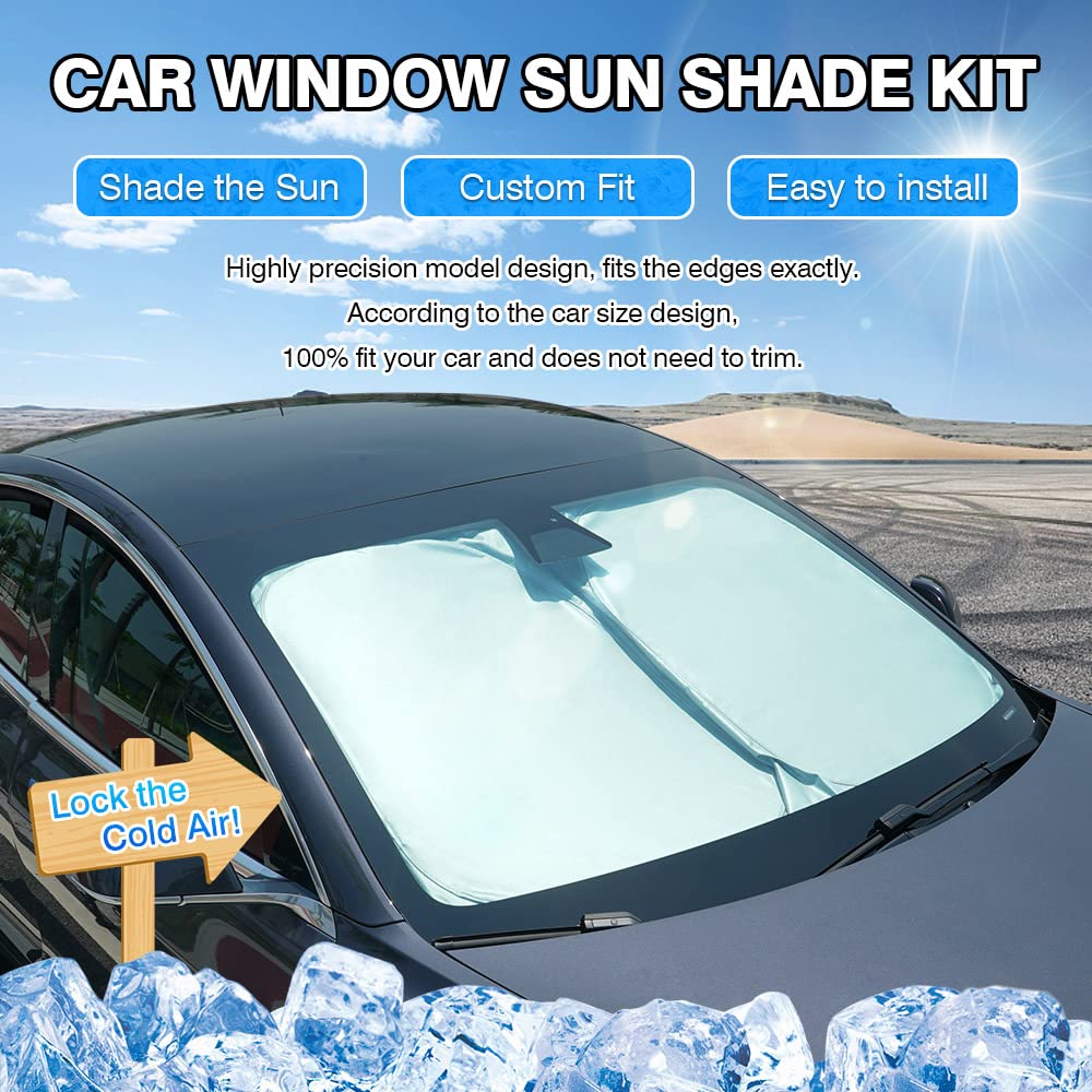 T Tgbros Window Sunshade For 2023-2025 Honda Crv Windshield Side Rear Window Full Set Car Privacy Sun Shades Custom Fit Foldable