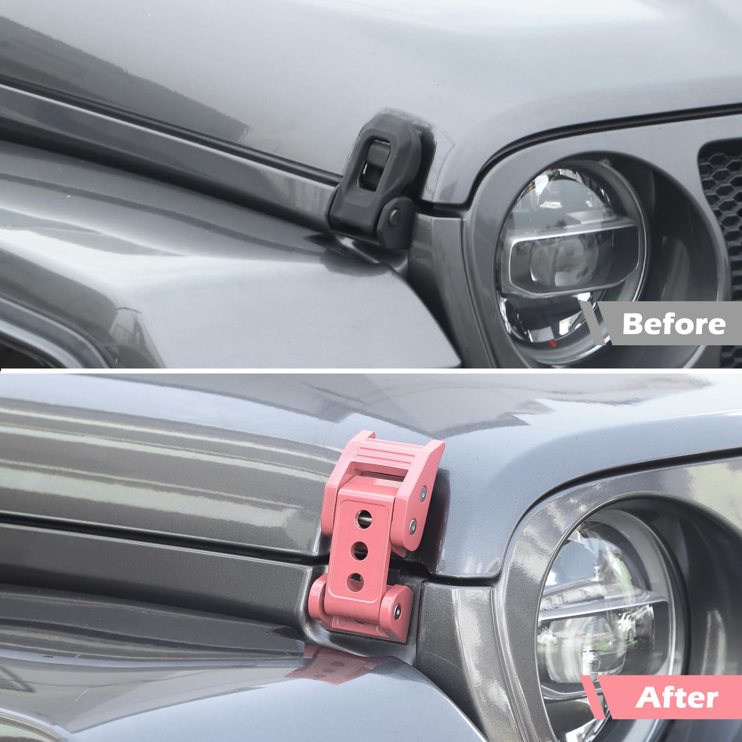 Rt-Tcz For Wrangler Hood Latches Catch Kit Compatible With Jeep Wrangler Jk Jl Gladiator Jt 2007-2025 Pink Exterior Accessories
