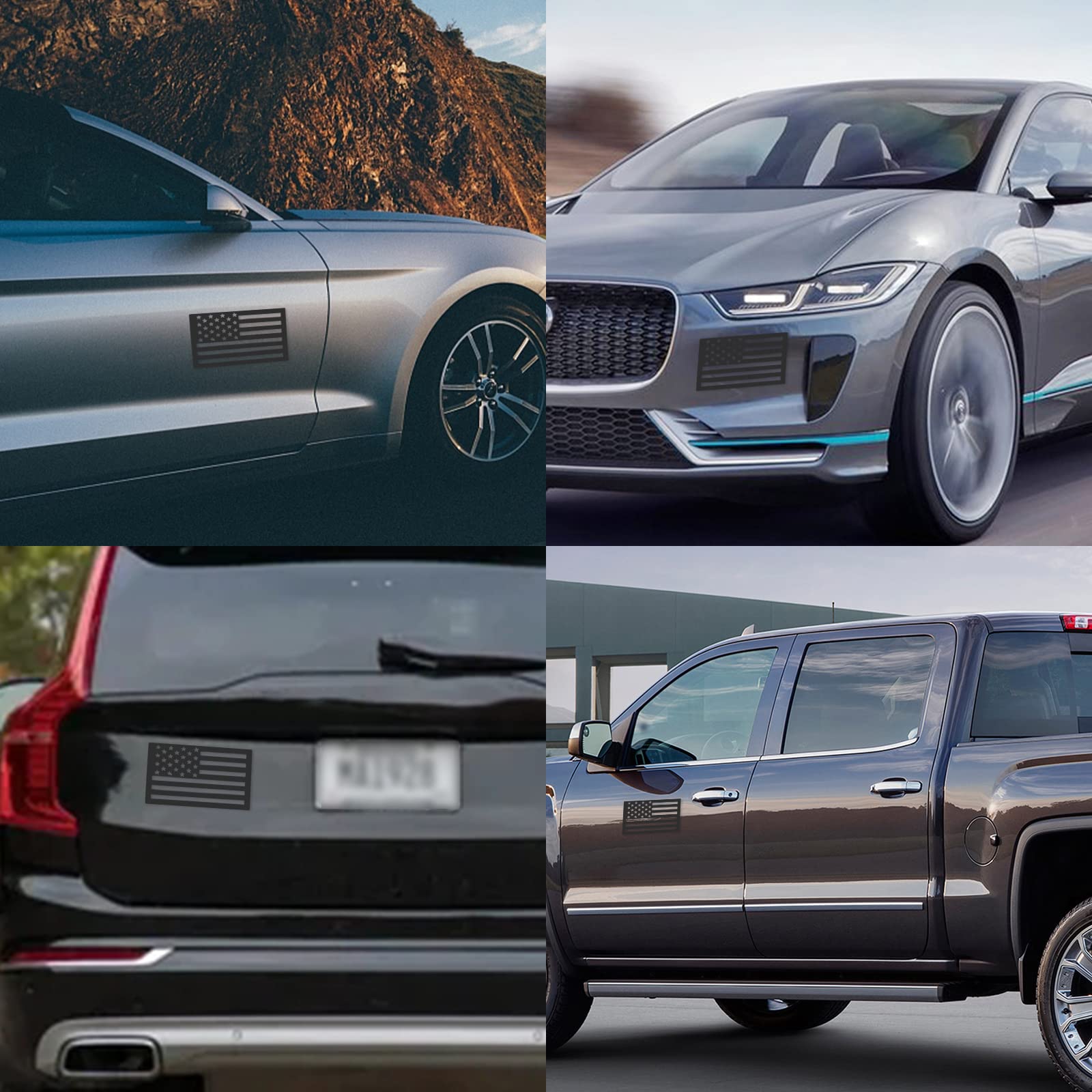 American Flag Magnet Decal, 2 Pack 6.1 X 3.7 Inch Usa Flag Stickers With Patriotic Stars Reflective Stripes For Cars & Trucks -