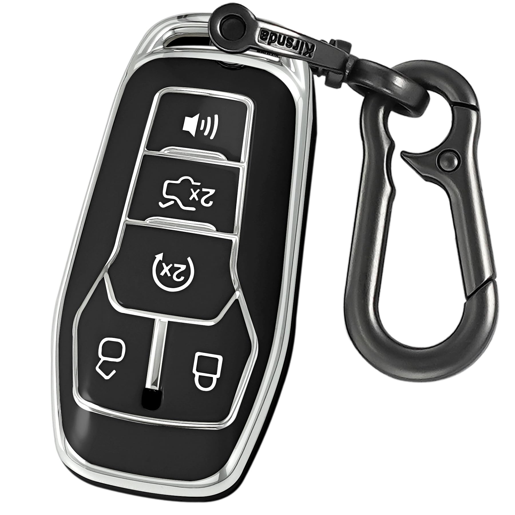 Kirsnda Key Fob Cover Case Keychain Compatible With Ford And For Lincoln,Soft Tpu Key Case 5 Buttons Fit Explorer For Mustang Ed