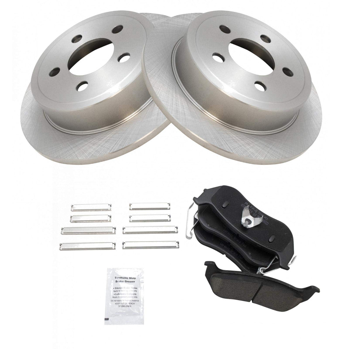 Trq Rear Brake Pad & Rotor Kit Brake Pads Brake Rotor Ceramic Compatible With 2003-2007 Jeep Liberty 2003-2006 Wrangler