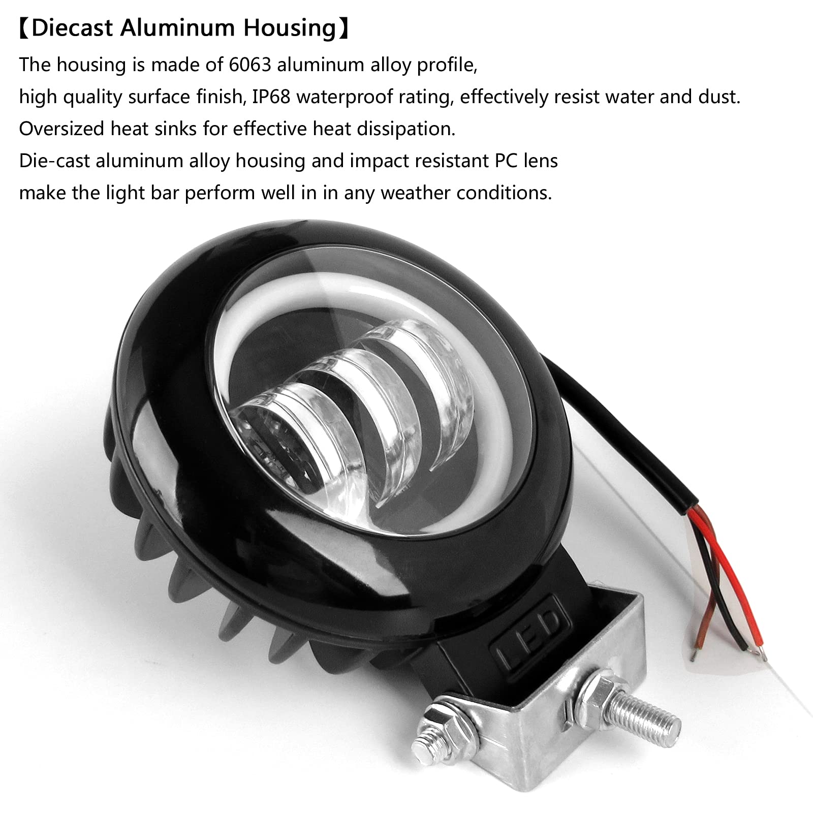 Sufemotec 5 Inch Round 30W Fog Light White 6000K Led Pods White Flood Beam For Car 4X4 Offroad Truck Atv 12V 24V Led Angel Eyes