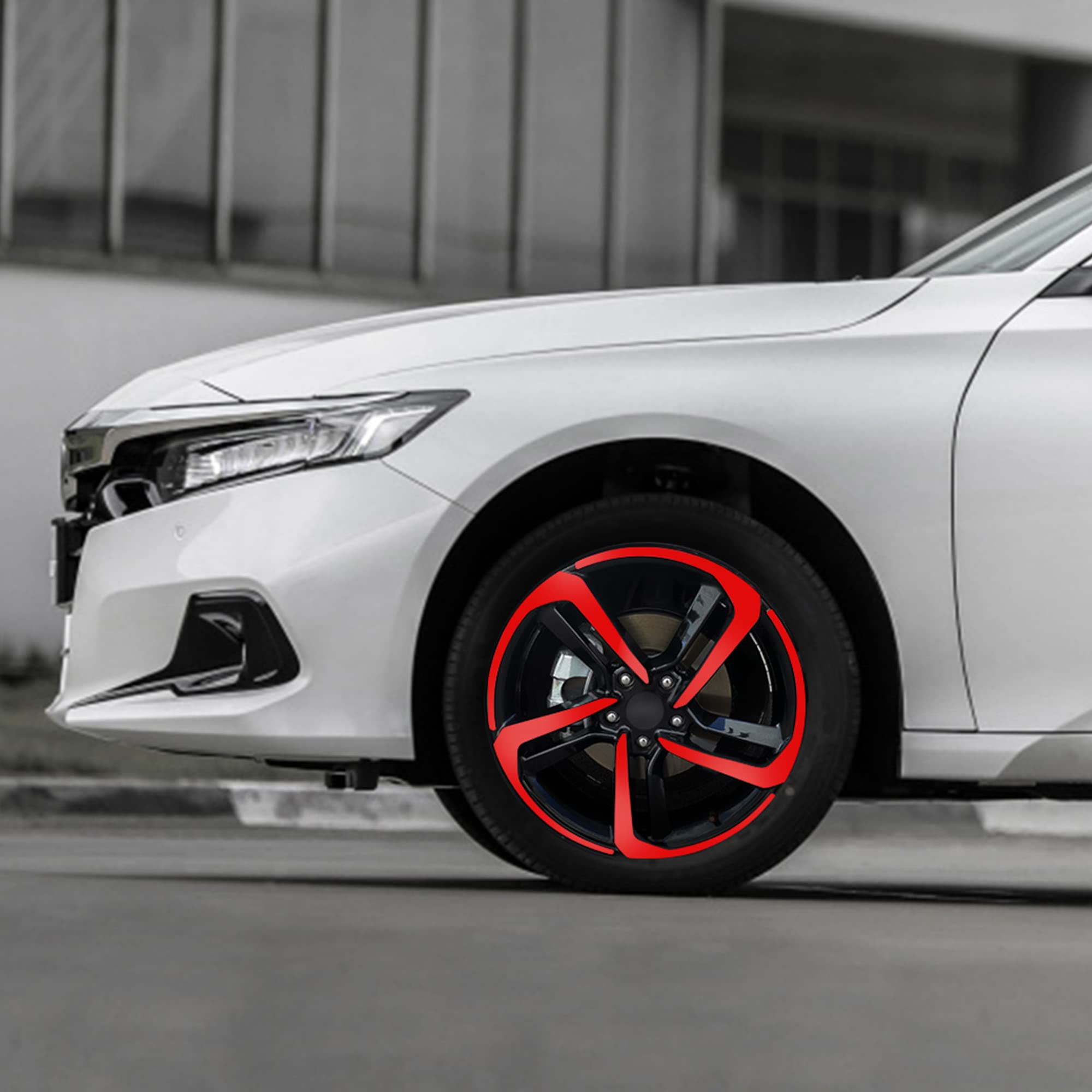 Tomall Reflective Wheel Rim Stripe Decal Compatible With Honda Accord Sedan 2018 2021 Vinyl Waterproof Stickers For Car Night Re