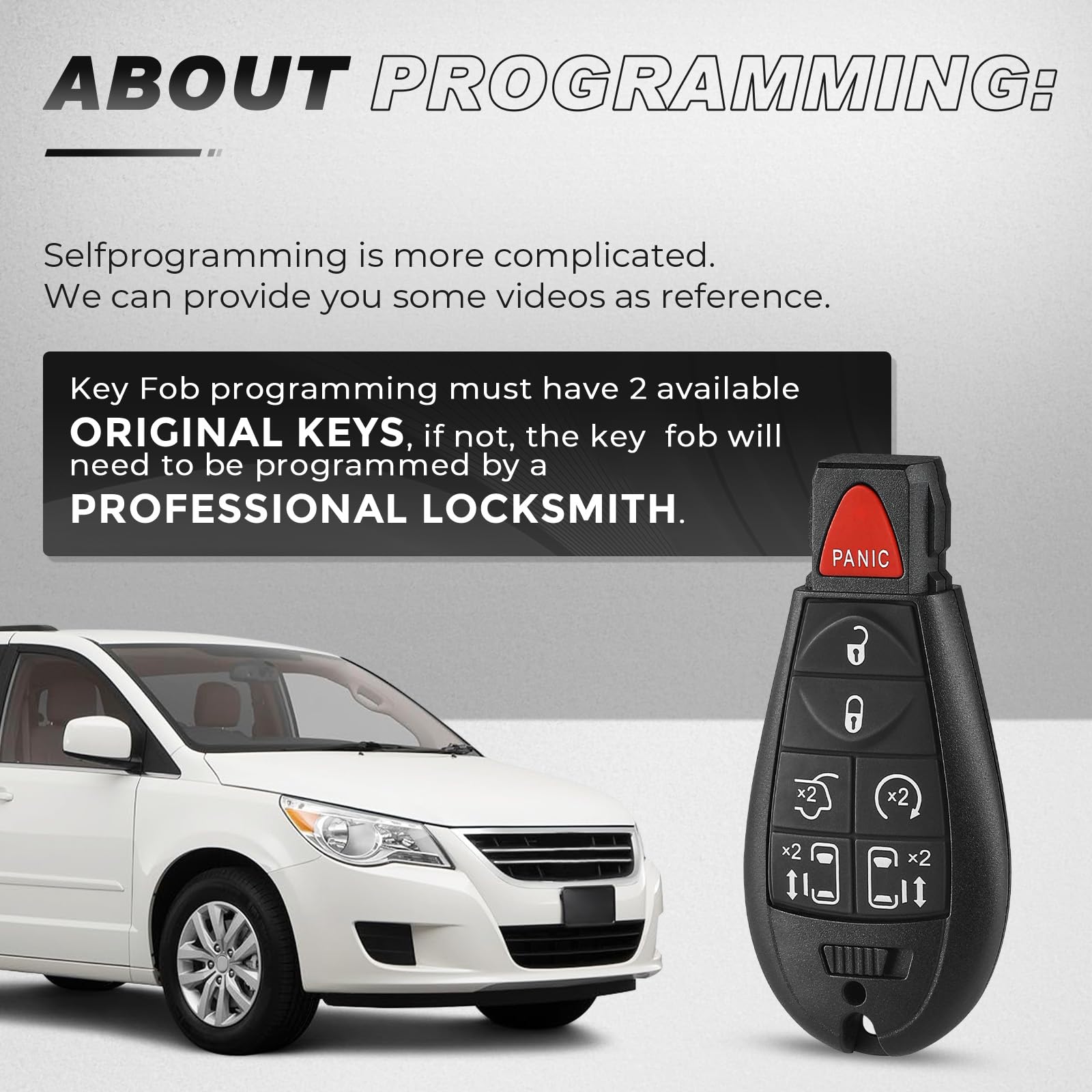 Key Fob Replacement Fit For Dodge Grand Caravan 2008-2018, For Volkswagen Routan Chrysler Town Country Car Keyless Entry Remote
