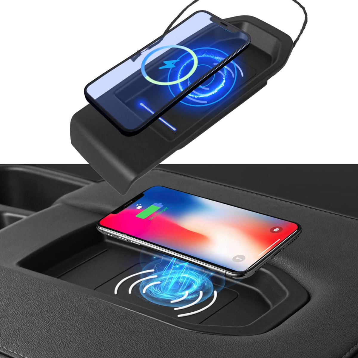 Xipoo Wireless Charger Compatible with 2019-2021 Chevy Silverado GMC Sierra Wireless Charger Tray 15W Fast Jump Seat Replacement
