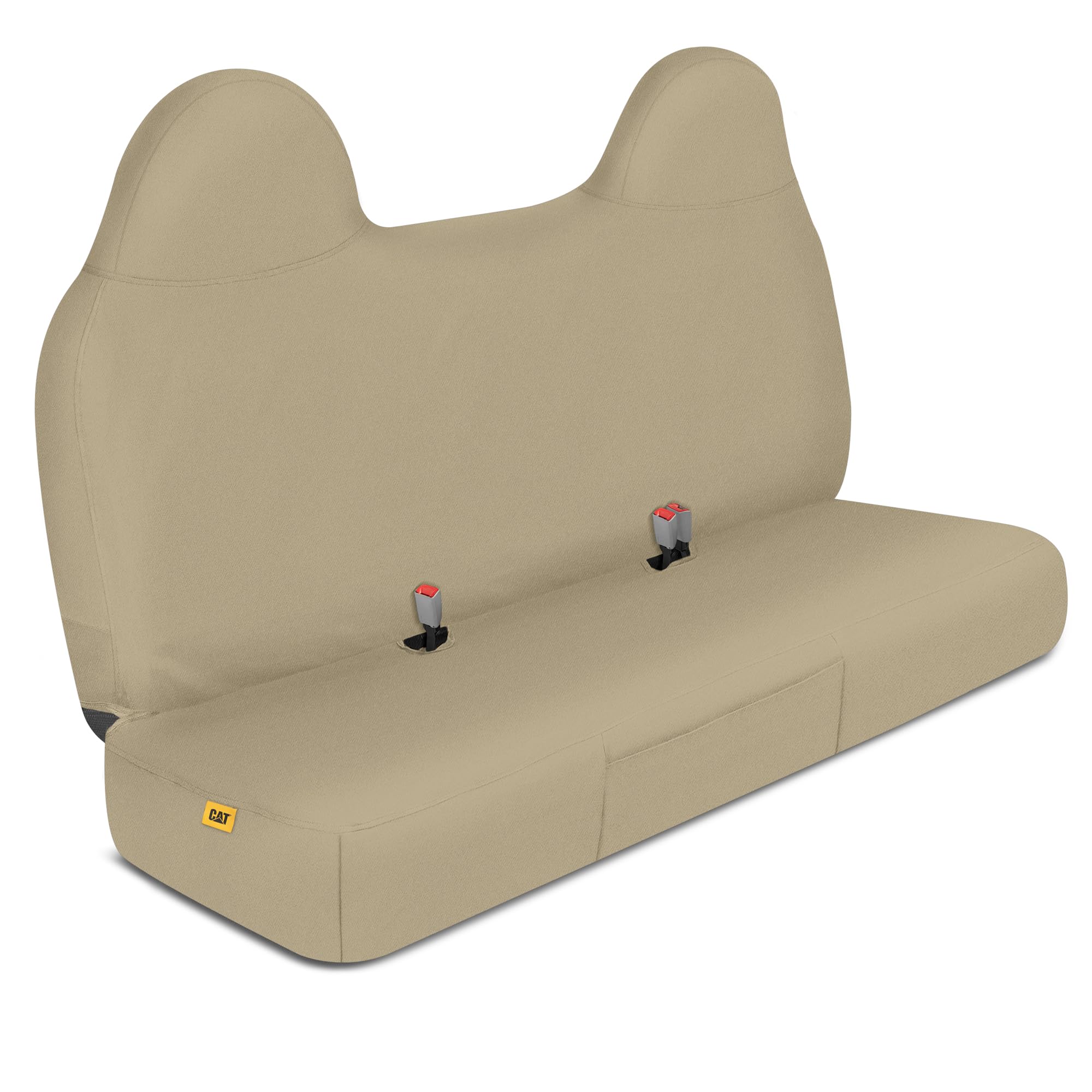 CAT Custom Fit Front Bench Seat Cover for Ford F250 / F350 / F450 / F550 (1999-2007) - Durable Oxford Beige Truck Seat Cover wit