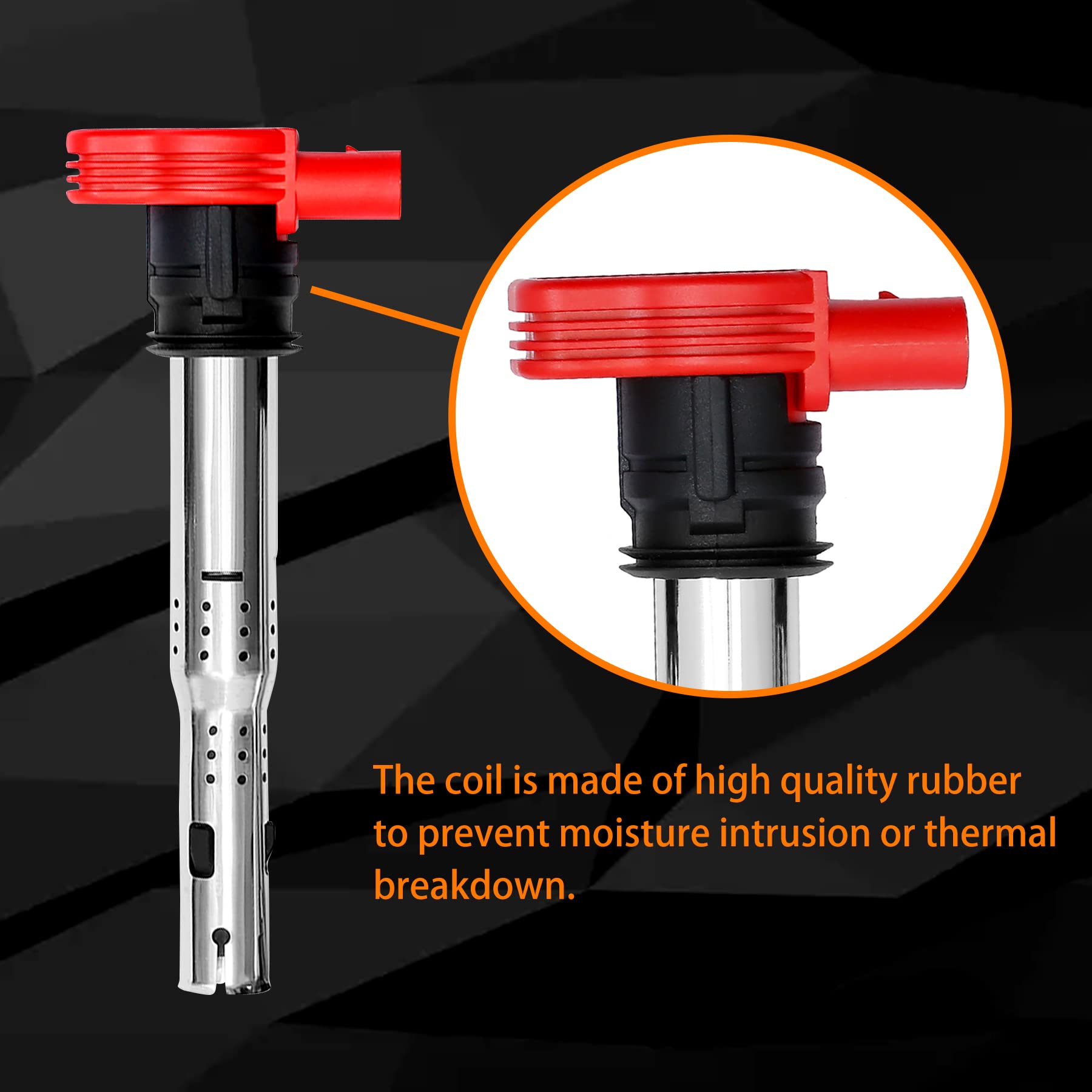 Ignition Coil Pack 6Pcs Compatible With Audi A4 A5 A6 Q5 Q7 R8 S4 S5 Volkswagen Touareg 3.0L 3.2L 4.2L 5.2L & More Replaces# 06E