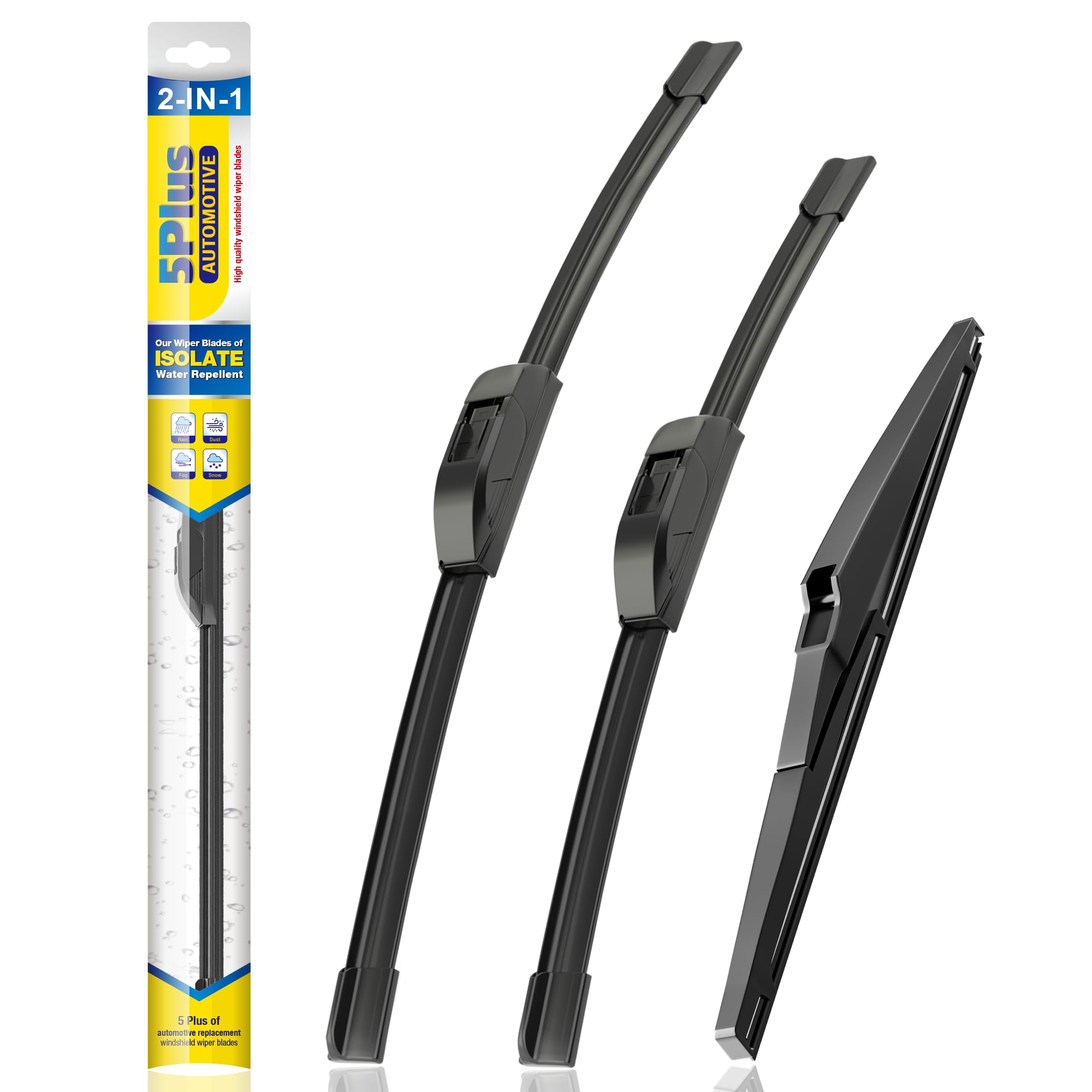 5 Plus Silicone Windshield Wiper Blades Replacement For 2019-2008 Toyota Highlander / 2023-2011 Lexus Gx460 Wiper Blades (Set Of