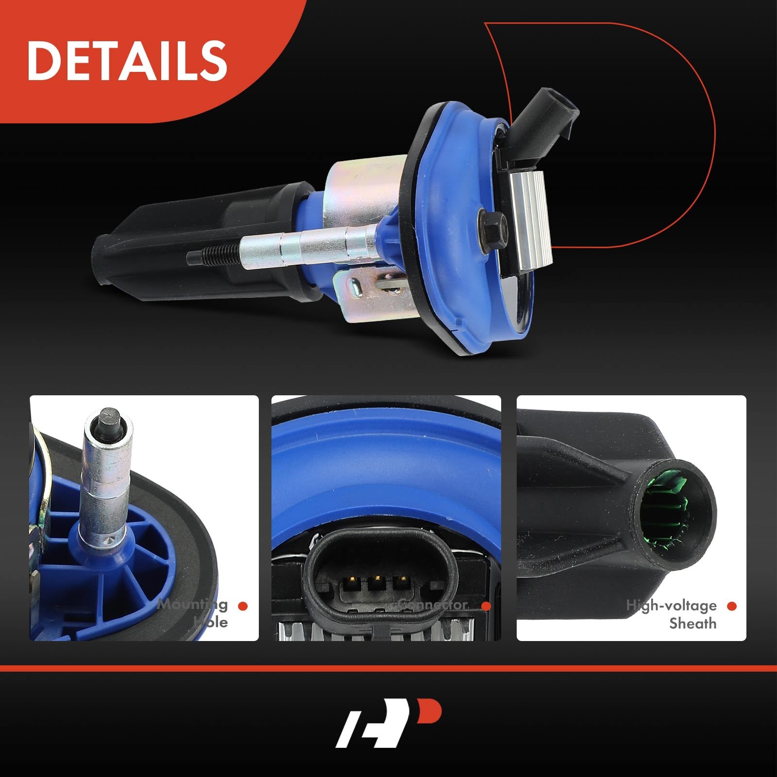 A-Premium (Blue) Engine Ignition Coil Pack Compatible With Chevy Trailblazer 2002-2005 & Gmc Envoy 2002-2005 & Buick Rainier 200