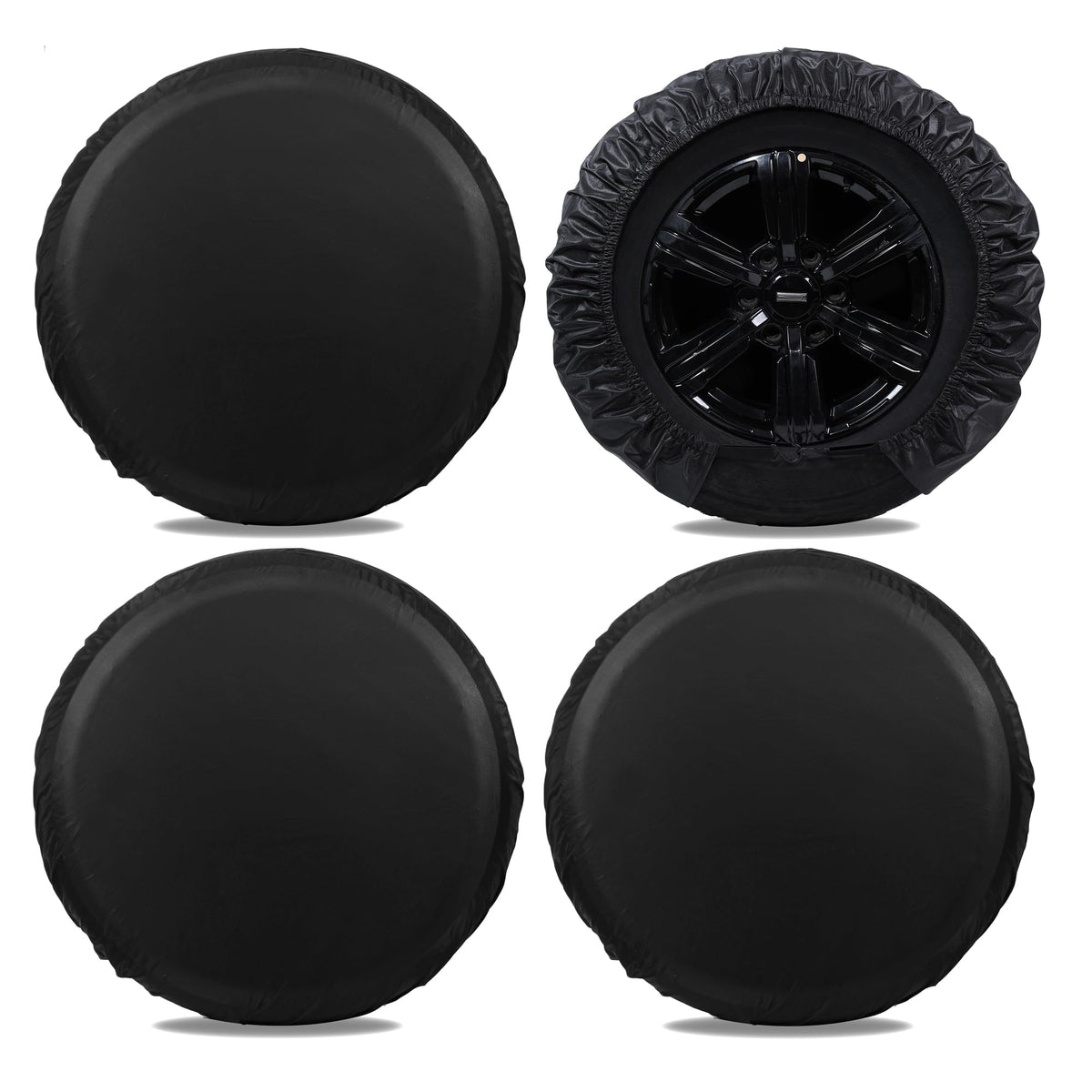 Moonet Tire Covers for RV Wheel (4 Pack Black), 4 Layer Oxford Waterproof UV Sun Protectors for Motorhome Boat Trailer Camper Va
