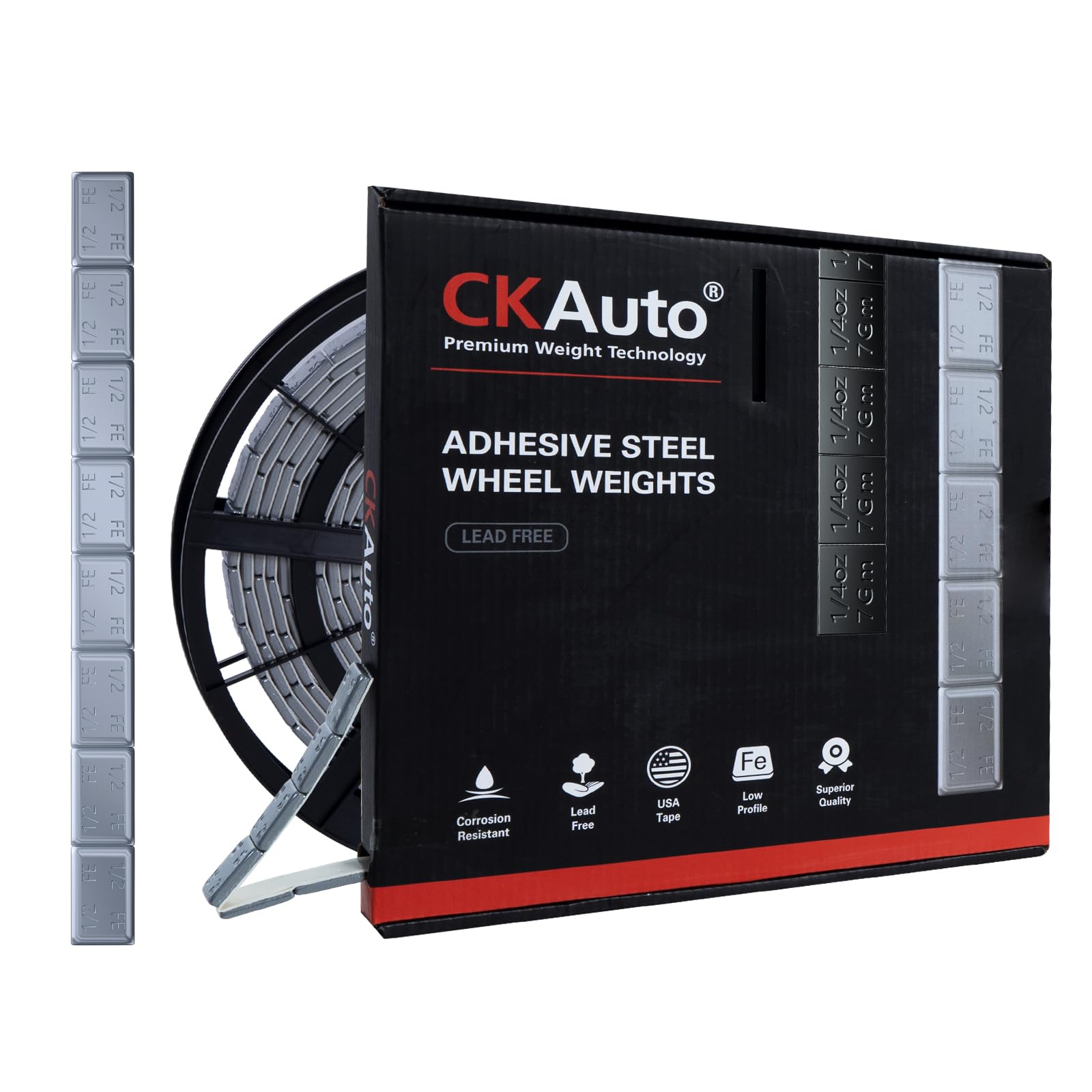 Ckauto 0.5Oz, Wheel Weights, Grey Adhesive Stick On Roll Wheel Weights, 4.2 Kgs/ 9.24 Lb/Roll, 300Pcs, Oe Quality
