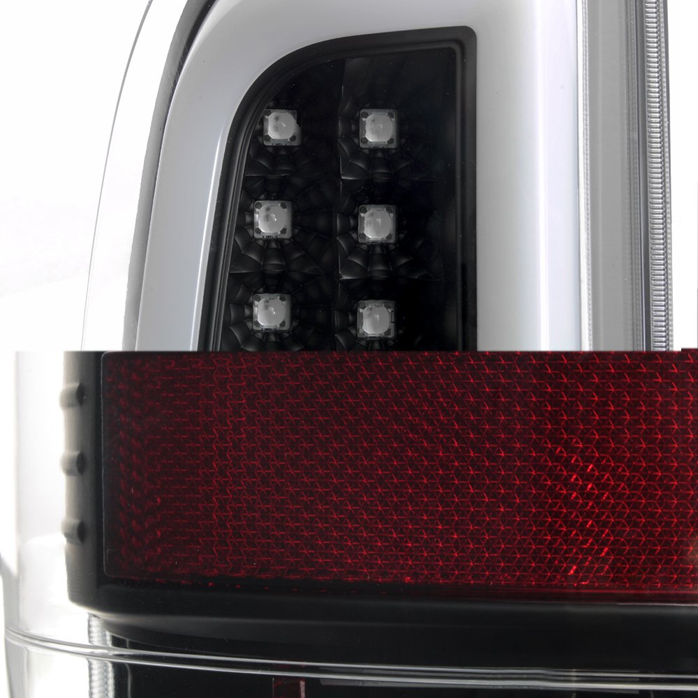 Akkon - For 1997-2003 Ford F150 99-07 F250 F350 F450 F550 Superduty Led Tube Black Tail Brake Lamps Left+Right Side Pair