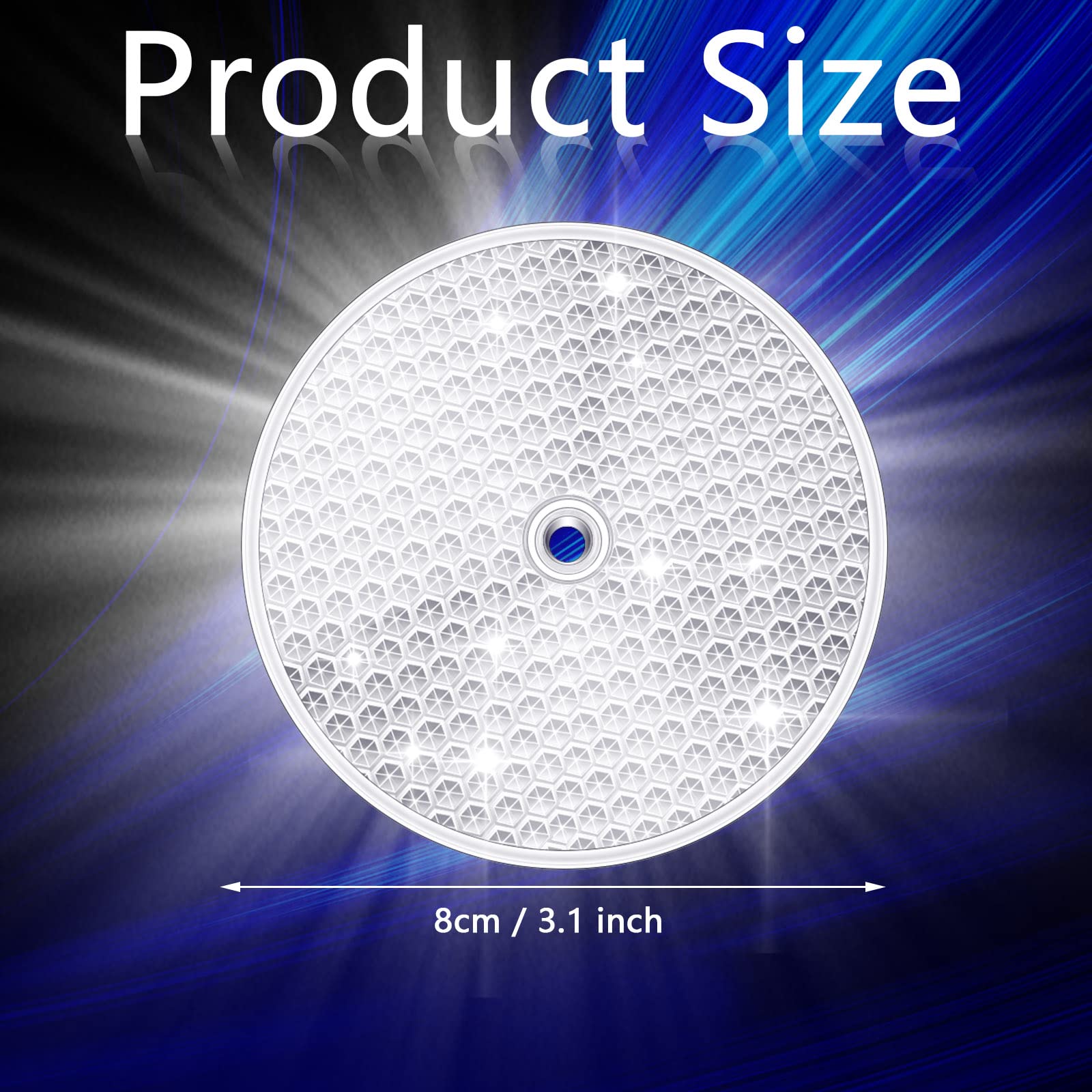 10 Pack Front Reflector Round Reflector For Driveway Fence Gate Posts Trailers Safety Reflectors Automobiles Boats Mailboxes Reflector With Center Mounting Hole (White)