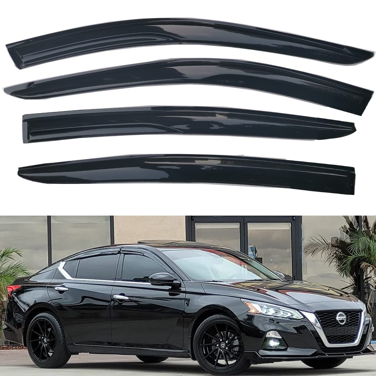 Side Window Visor Vent Deflectors Rain Guards for 2019 2020 2021 2022 2023 2024 2025 Nissan Altima Sun Visors Wind Shade Right L