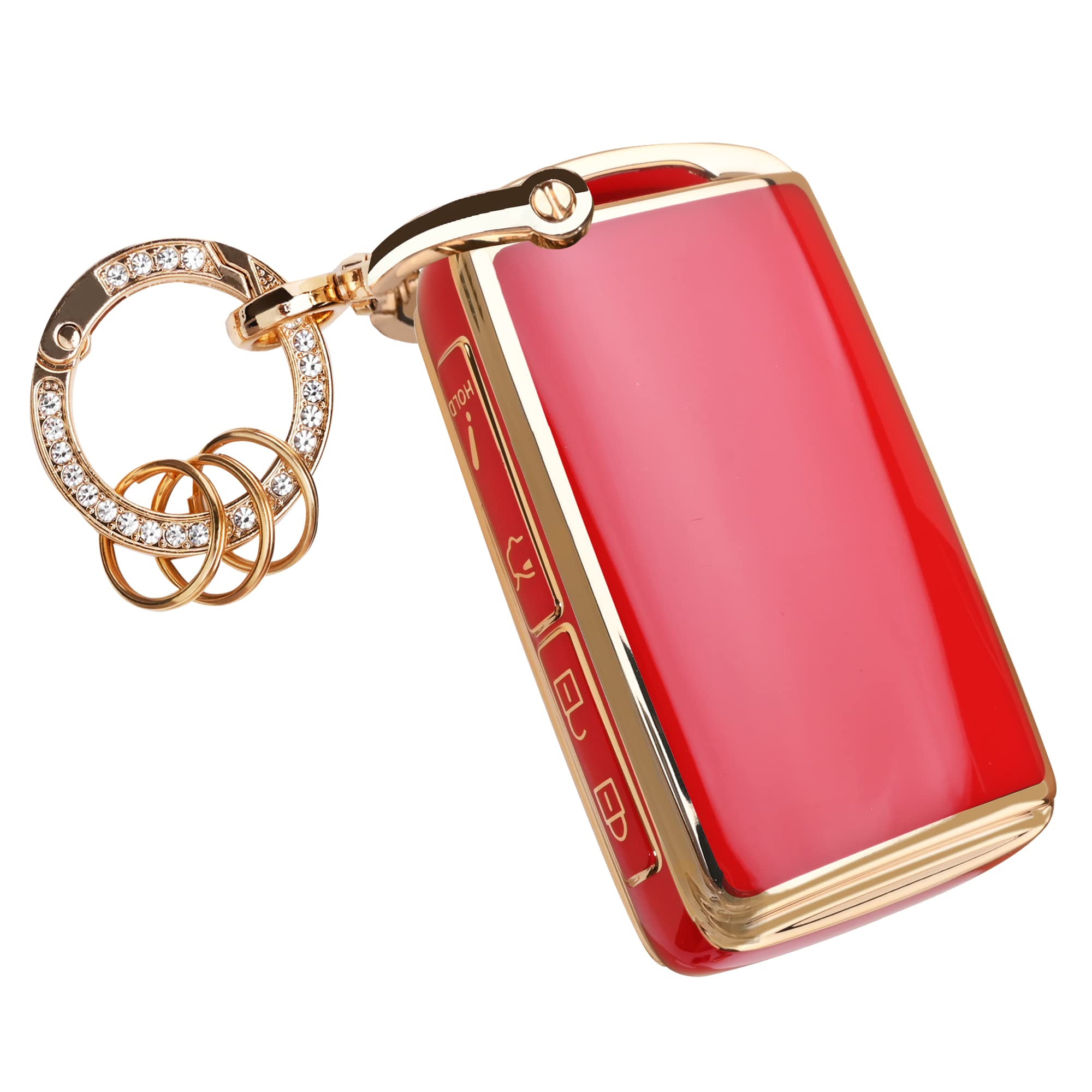 Tecarate Compatible For Mazda Key Fob Cover - Soft Tpu Key Fob Case Compatible For 2019-2022 Mazda 3, Mazda 3 Hatchback, 2020-2022 Mazda Cx-5, Cx-30, Cx-10 Smart Remote Keyless(Red