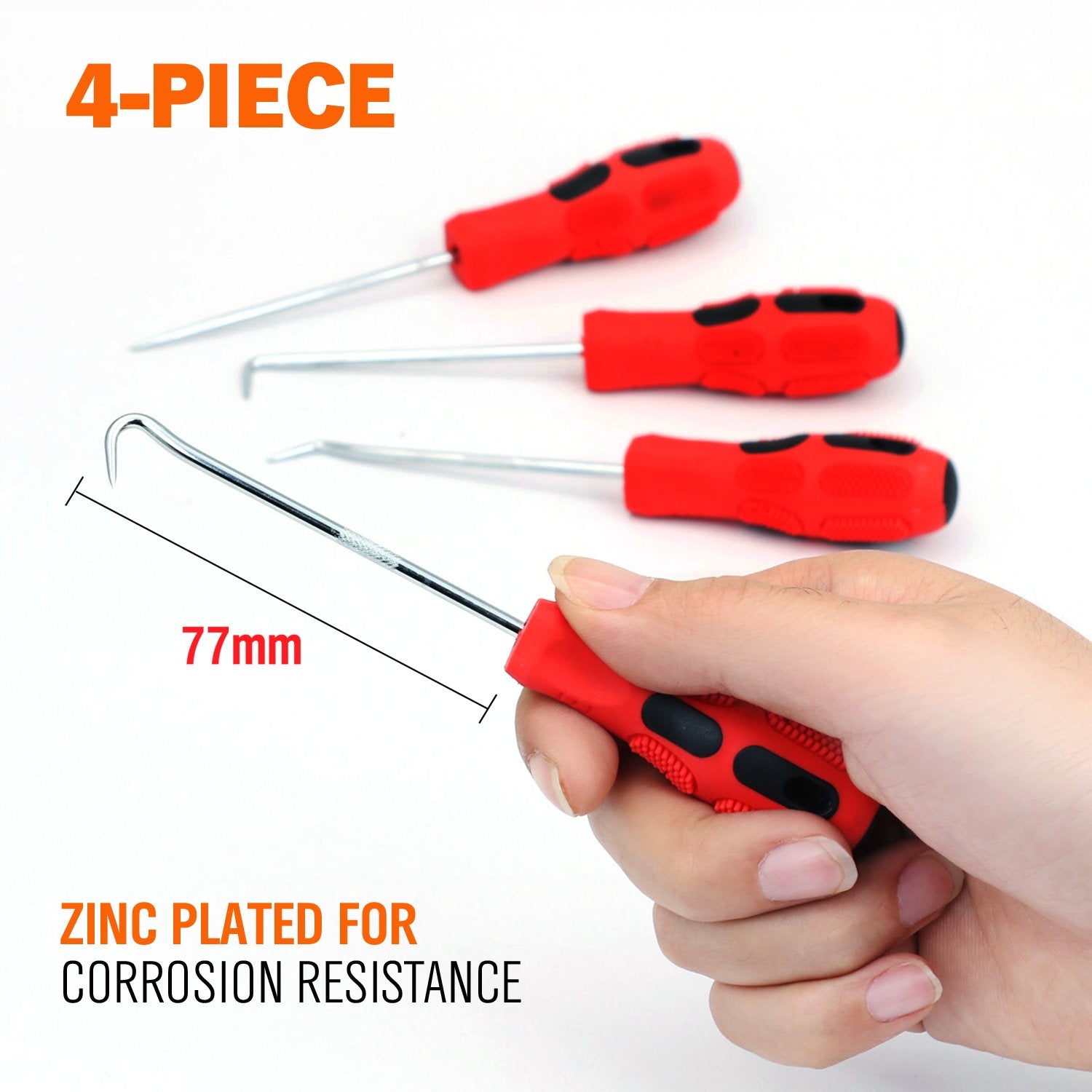 HORUSDY 4-Piece Precision Automotive Hook Set, Car Auto Oil Seal/O-Ring Seal Gasket Mini Precision Hooks Puller Remover