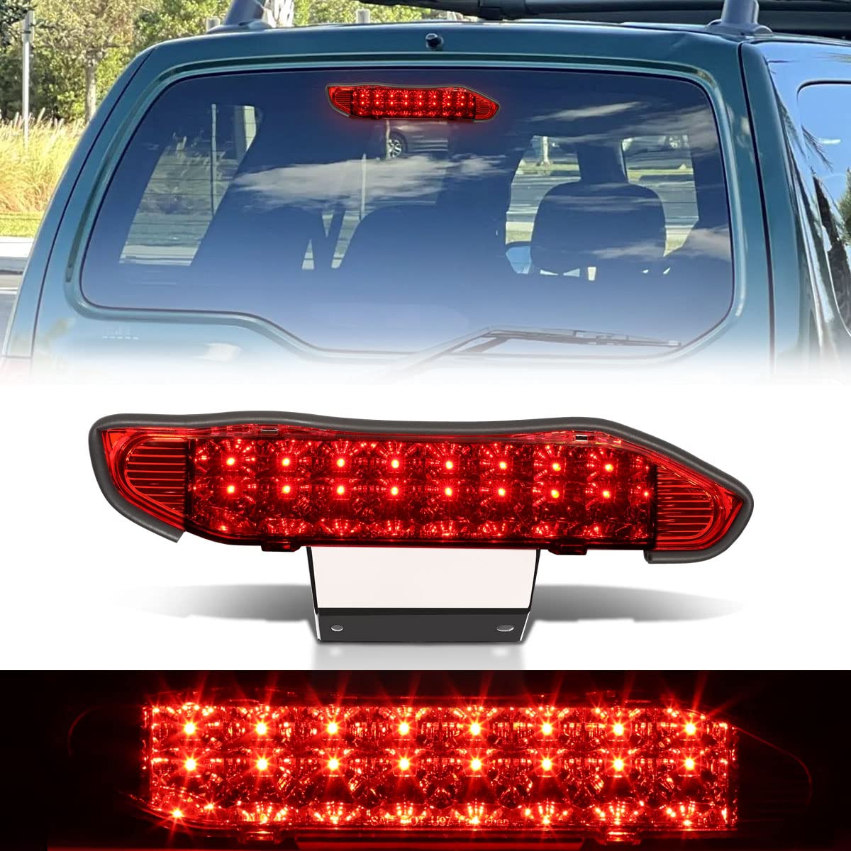 Auto Dynasty Dual Row Led Red Housing 3Rd Third Tail Brake Light Lamp Compatible With Xterra Wd22 00-04