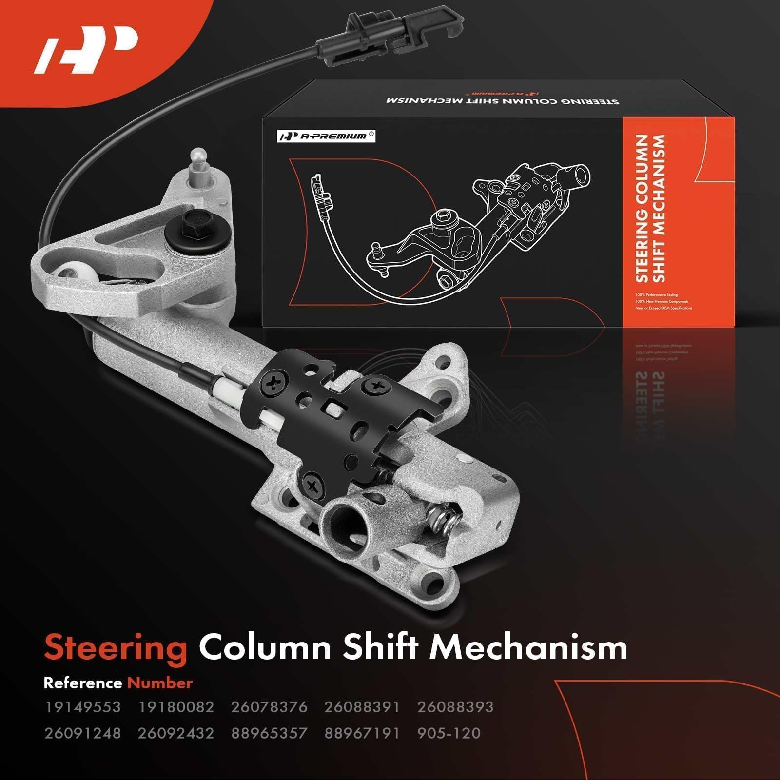 A-Premium Steering Column Shift Mechanism - Compatible with Cadillac, Chevy, GMC Vehicles - 1998-2007 - Escalade, Blazer, Silver