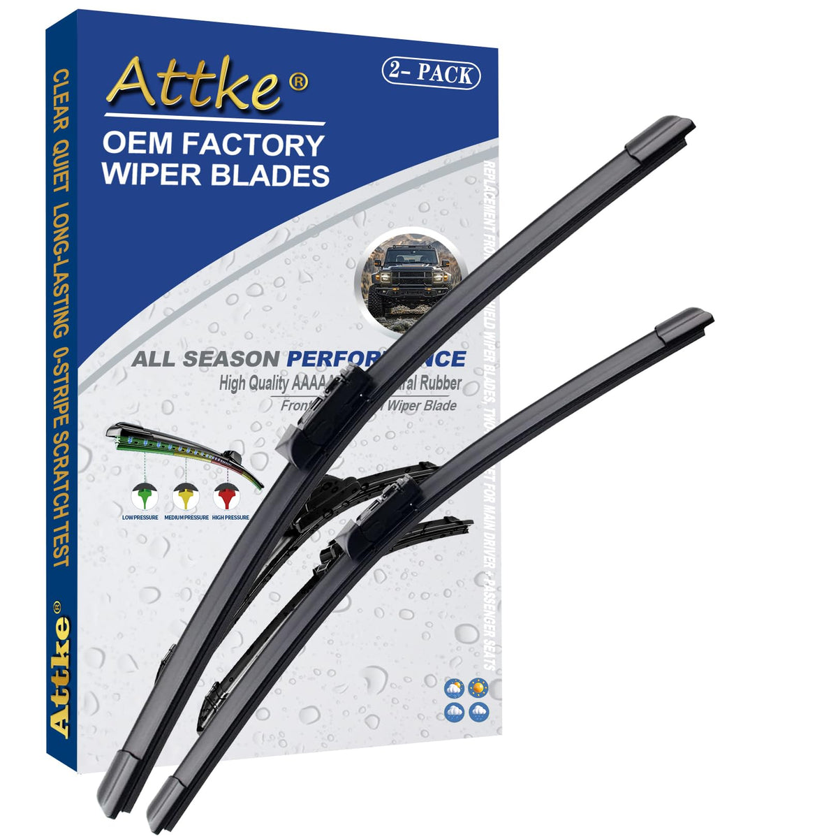 Attke Oem Quality Front Windshield Wiper Blades, Factory Replacement Lexus Rx350 2016-2022 Rx450 2016-2022 (26''+20'' Front Wind