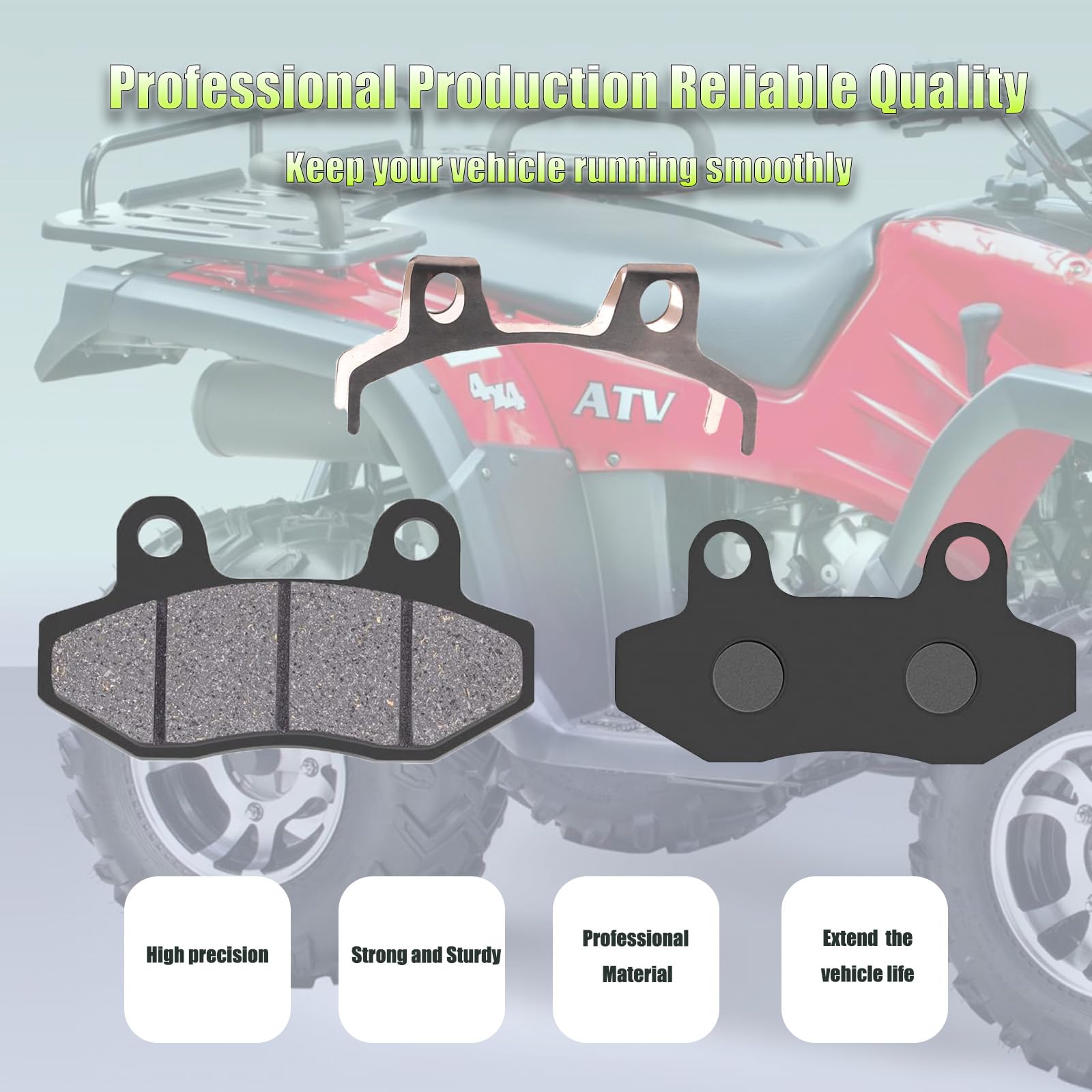 2PCS Brake Pads Set for 150cc 200cc 250cc ATV Dirt Bike Pit Bike Go Kart,Yerf-Dog Spiderbox 150cc GX150 go kart Gy6 49cc 50cc 12