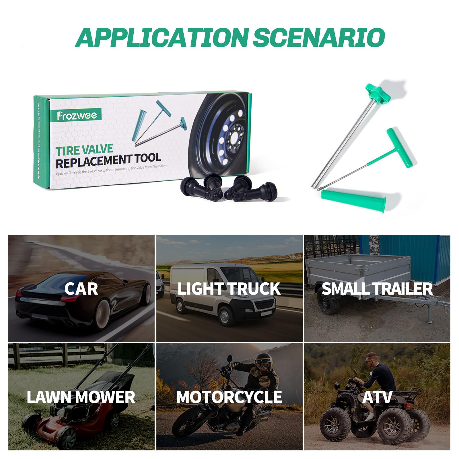 Prozwee Tire Valve Stem Core Quickly Replacement Tool Kit,with Stem Removal Tool Set,Perfect Tool for Replacing Leaky Valves in