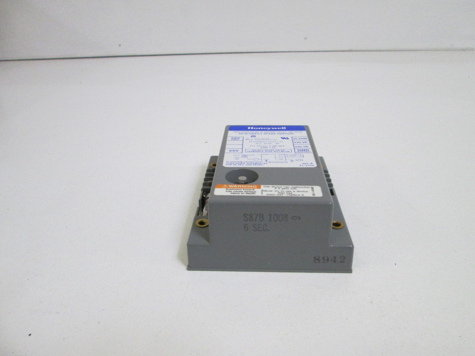 Honeywell, Inc. S87B1008 Direct Spark Ignition Module, 6 Sec Trial Time
