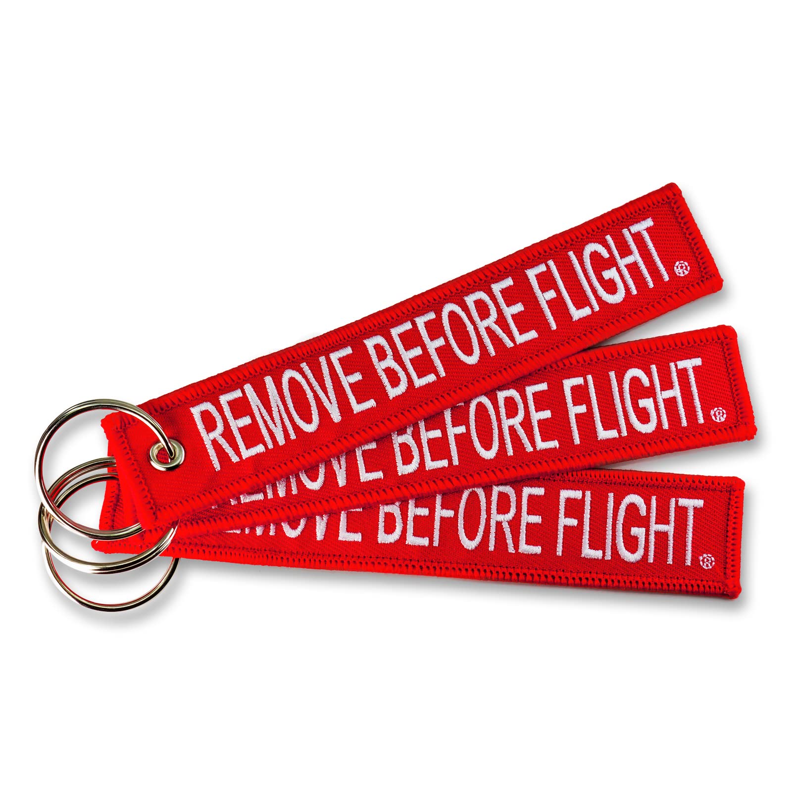 Apex Imports Aixepa 3X Remove Before Flight Red/White Key Chain 5.5'' X 1'' (3 Pack)