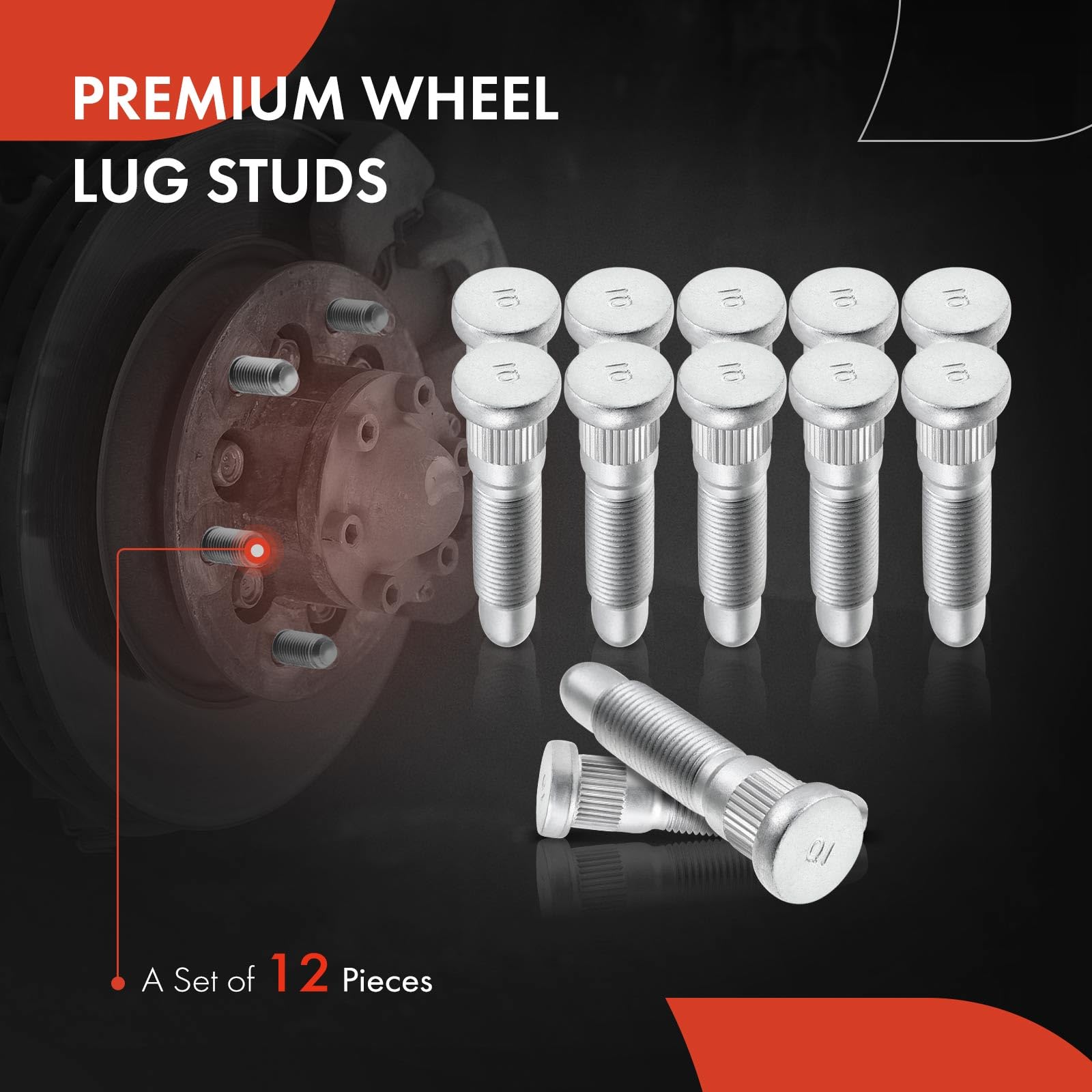 A-Premium 12Pcs Wheel Studs M14 X 1.50 & 31Mm Long Lug Studs Compatible With Chevrolet Silverado Tahoe Express Gmc Sierra Yukon Cadillac Hummer