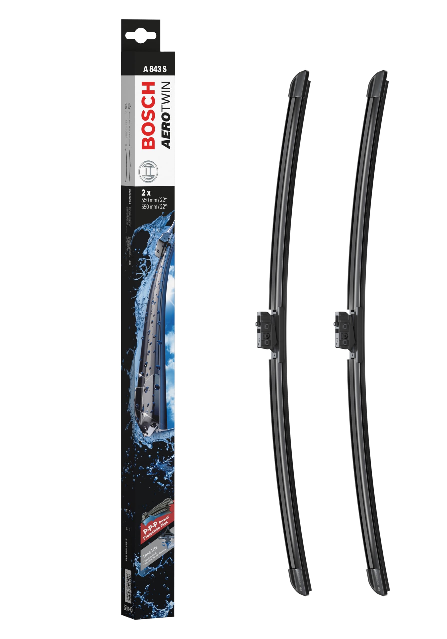 Bosch 3397009843 Aerotwin Oe Replacement Wiper Blades Driver & Passenger Side - Set Of 2 (22'' & 22'')