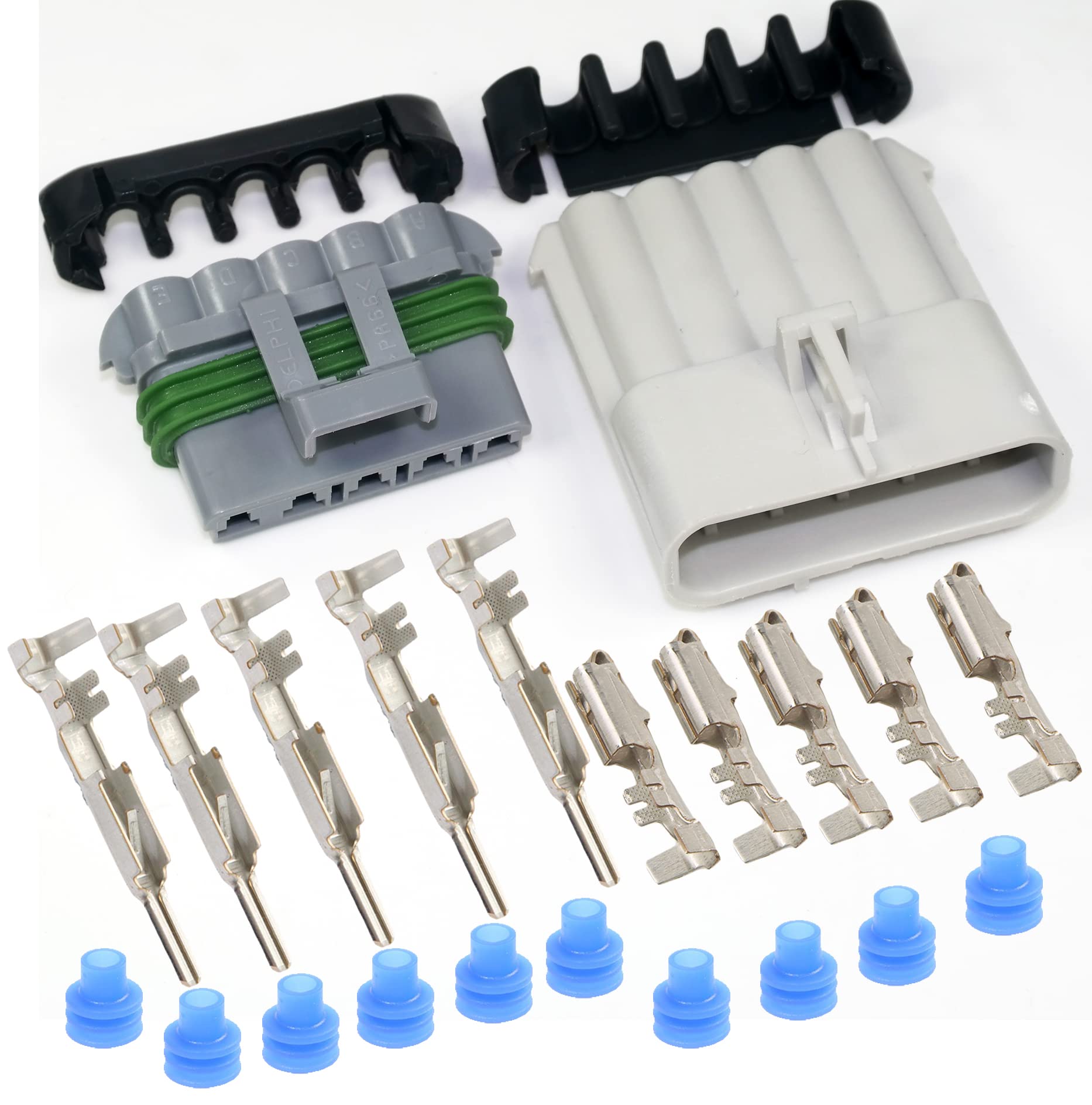 30Amp (5-Pin) Metri-Pack Waterproof Connector Terminals And Seals 10-12 Awg