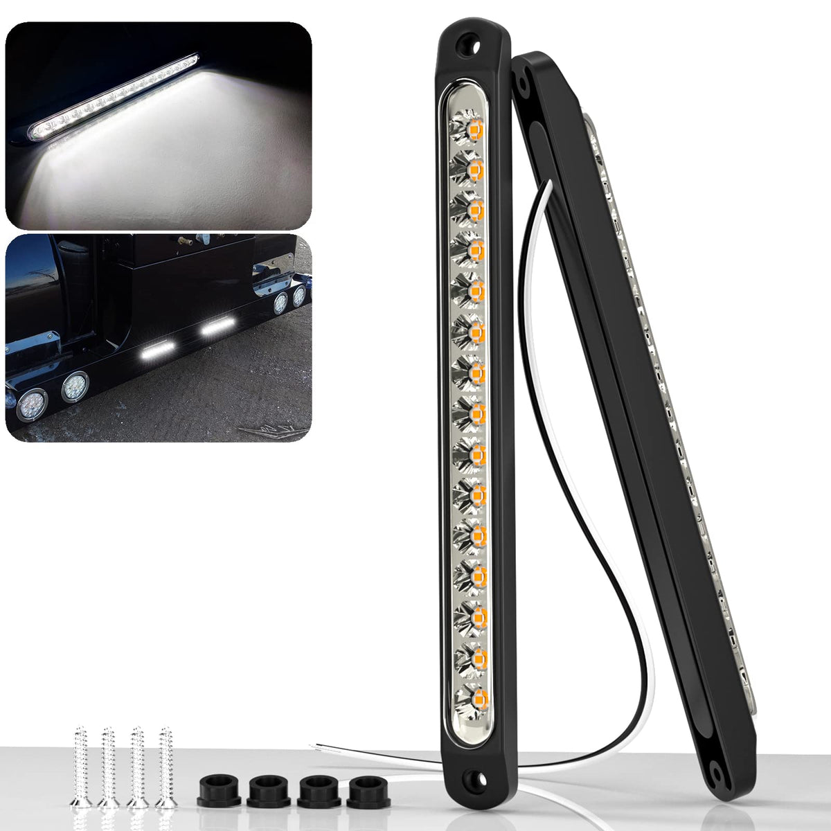 Pseqt 10 15 Led Trailer Identification Light Led Reverse Backup Tail Light Bar Strip Truck Rear Side Marker Lights Waterproof¡