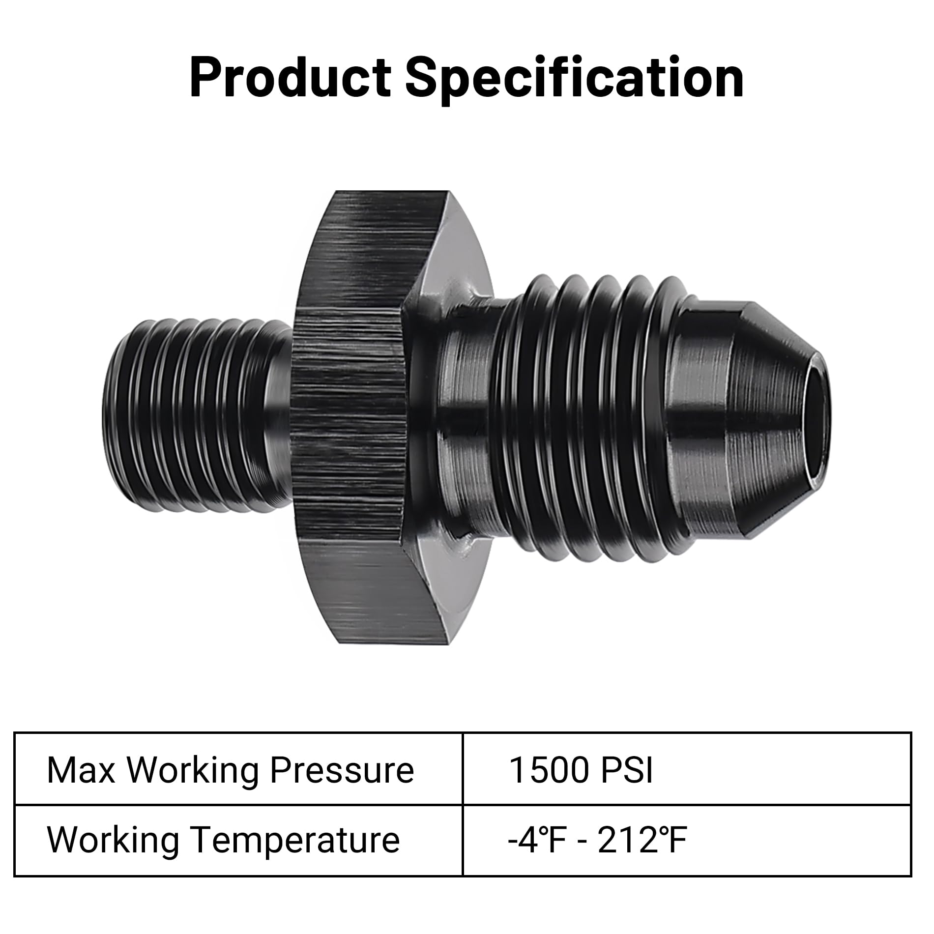 Evil Energy 4An Male Flare To M6 X 1.0Mm Male Metric Fitting Adapter Aluminium Alloy 2Pcs